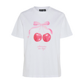 PIECES - T-SHIRT - SCARLETT 17155374 - BRIGHT WHITE/CHERRY ON TOP