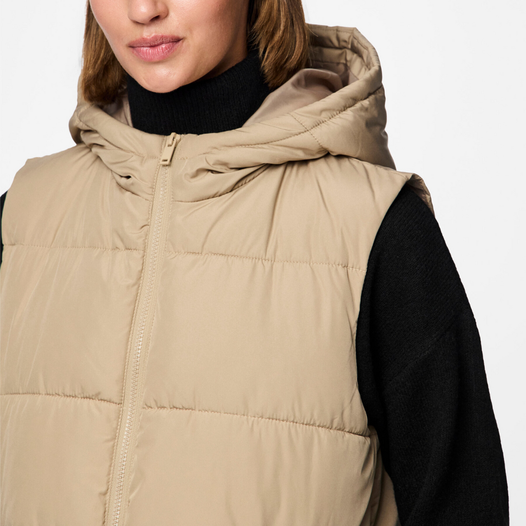PIECES - VEST - BEE 17115628 - SILVER MINK