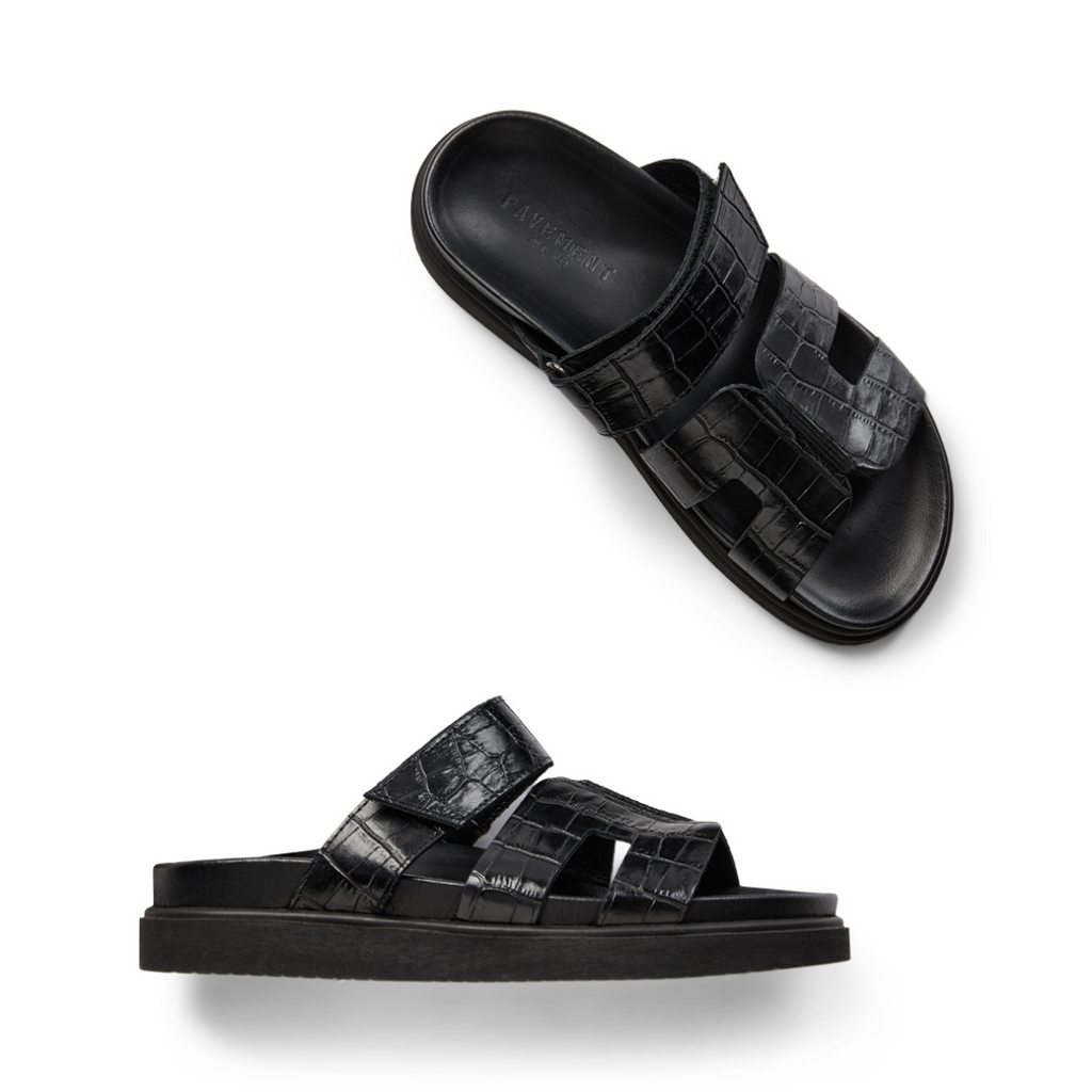 PAVEMENT - SANDAL - MARU 22248-1 - BLACK CROCO