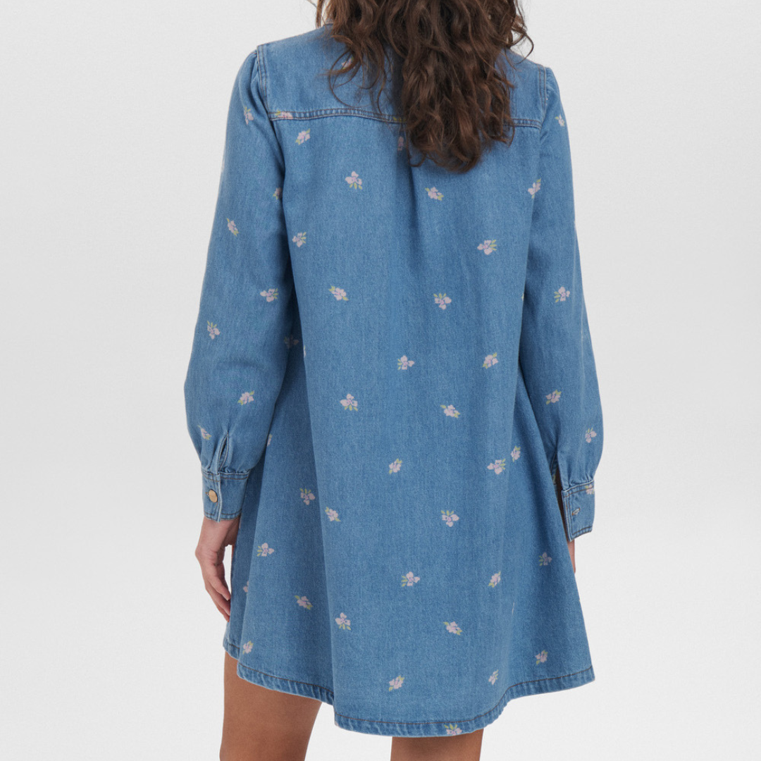 NÜMPH - DENIMKJOLE - IBIZA 705067 - MEDIUM BLUE DENIM