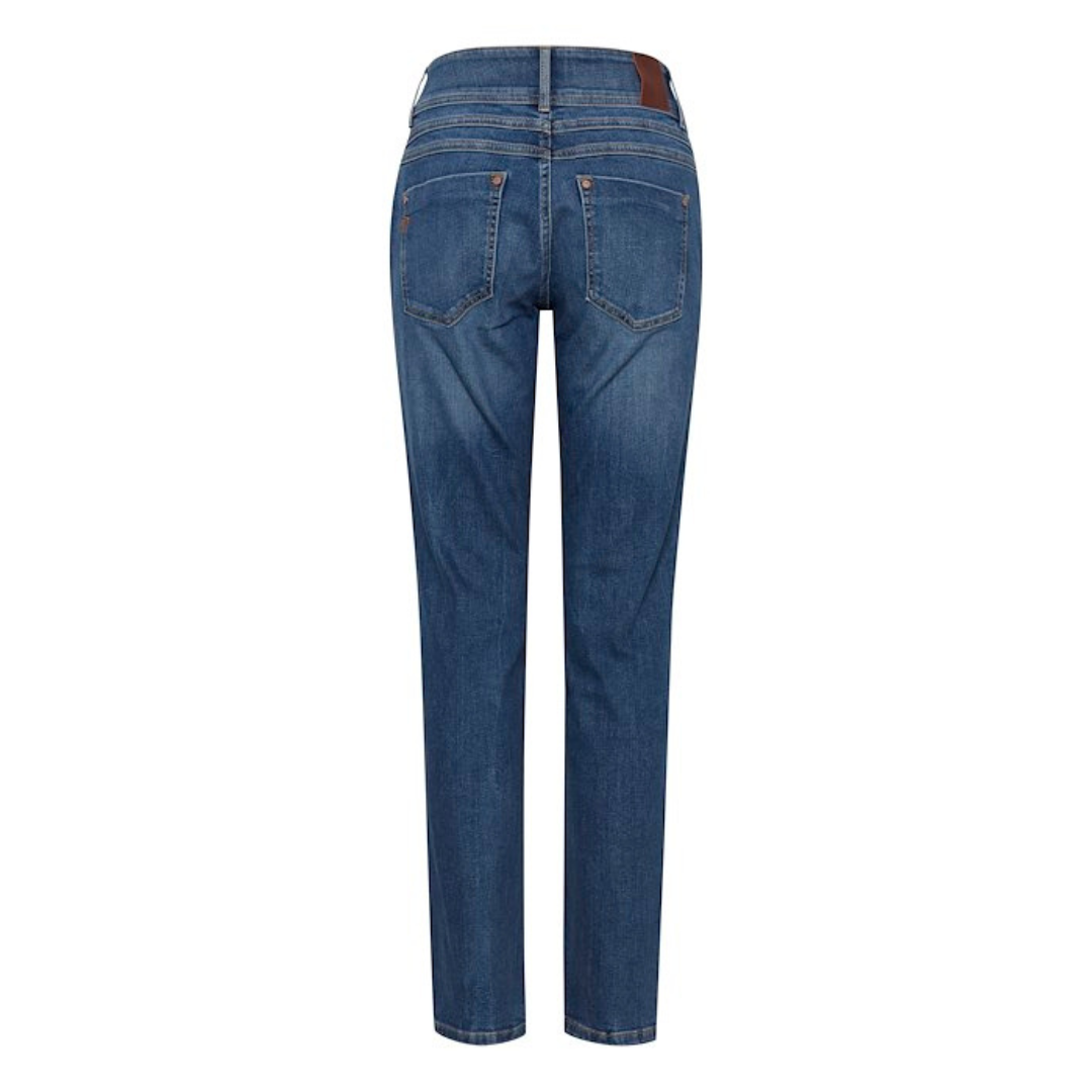 PULZ - JEANS - SUZY CURVED 50205835 - MEDIUM BLUE DENIM