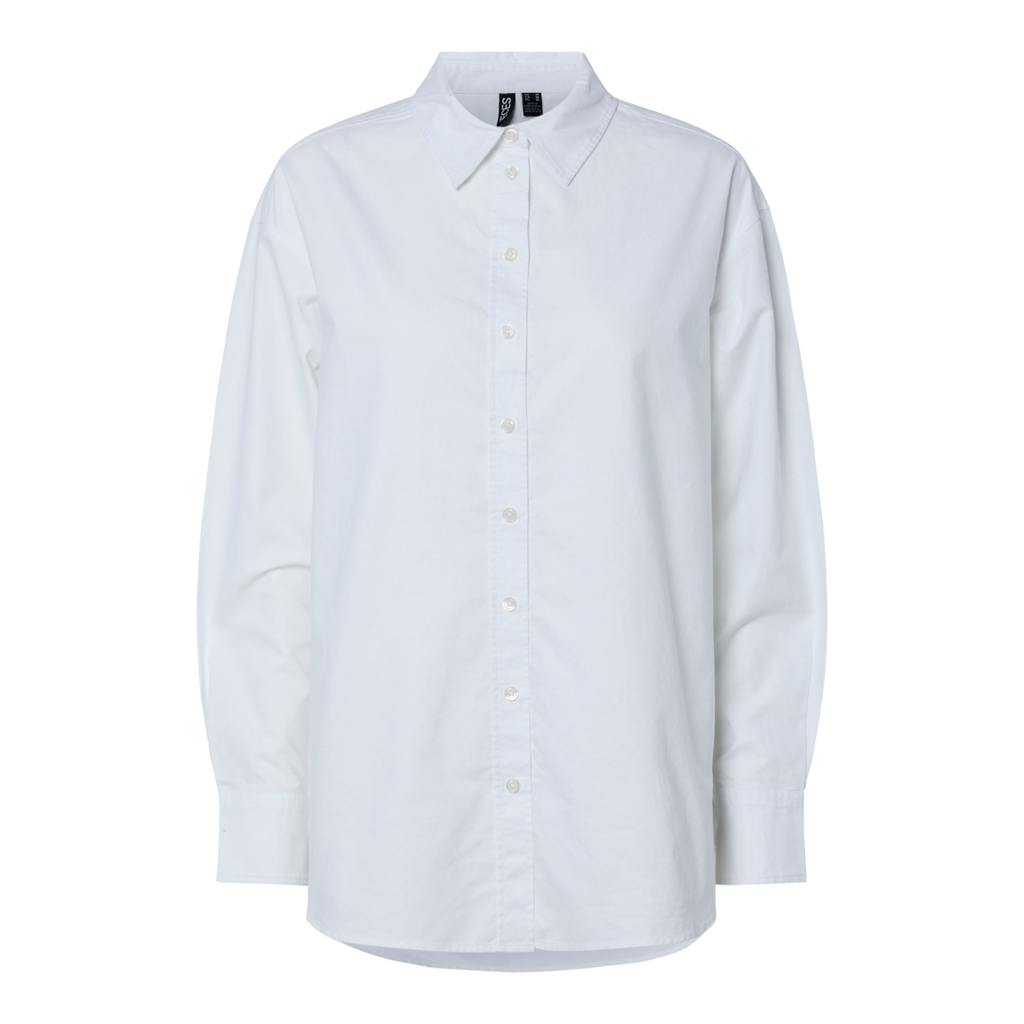 PIECES - SKJORTE - POPPY OXFORD 17155596 - BRIGHT WHITE