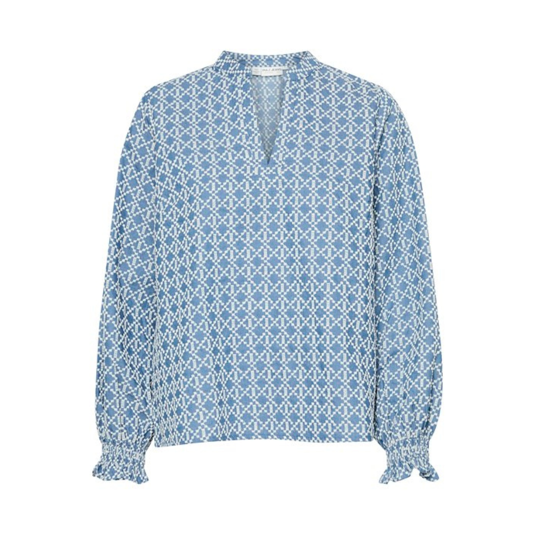 PULZ - BLUSE - FENYA 50208359 - MEDIUM BLUE DENIM