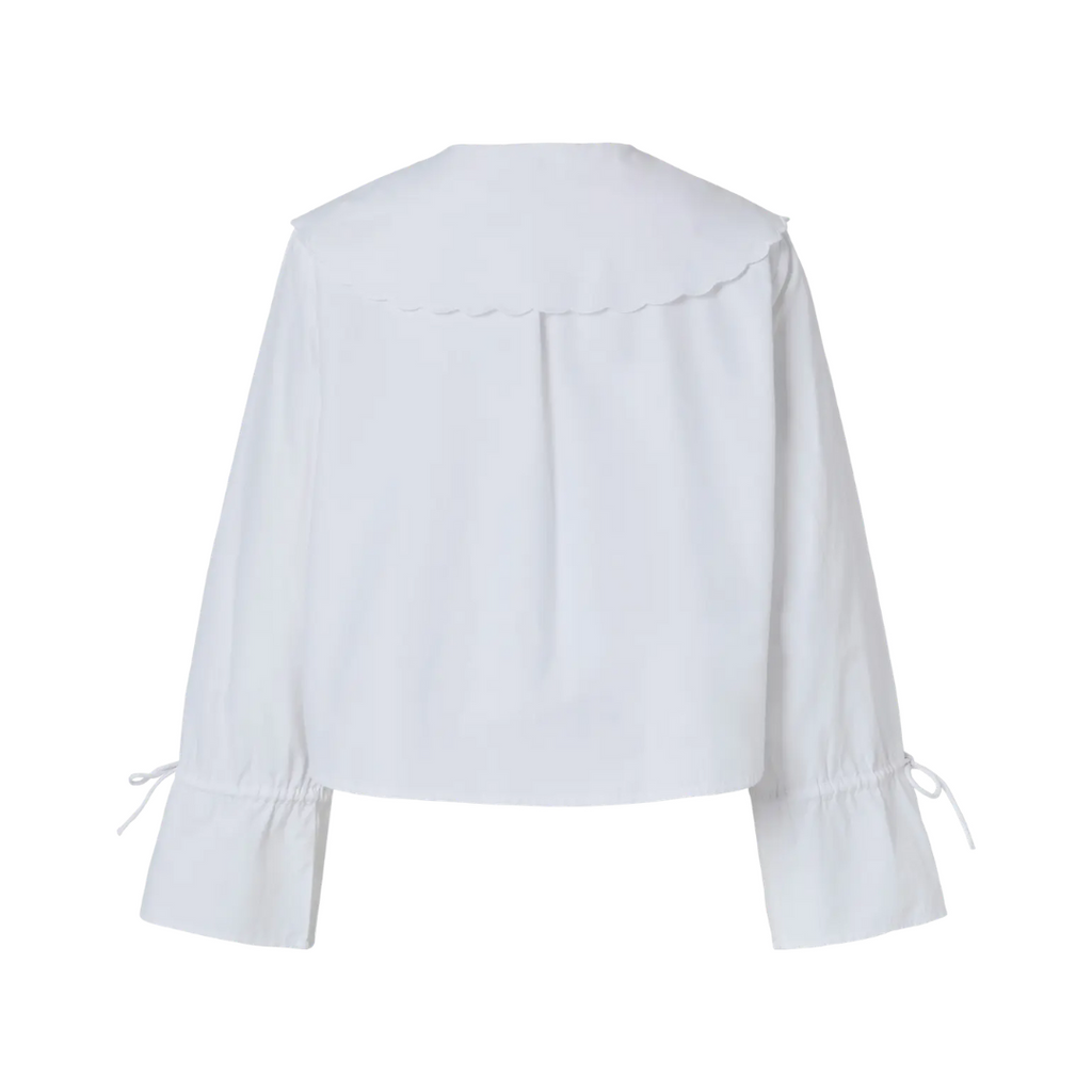 PIECES - SKJORTE - FETINA COLLAR 17161479 - BRIGHT WHITE