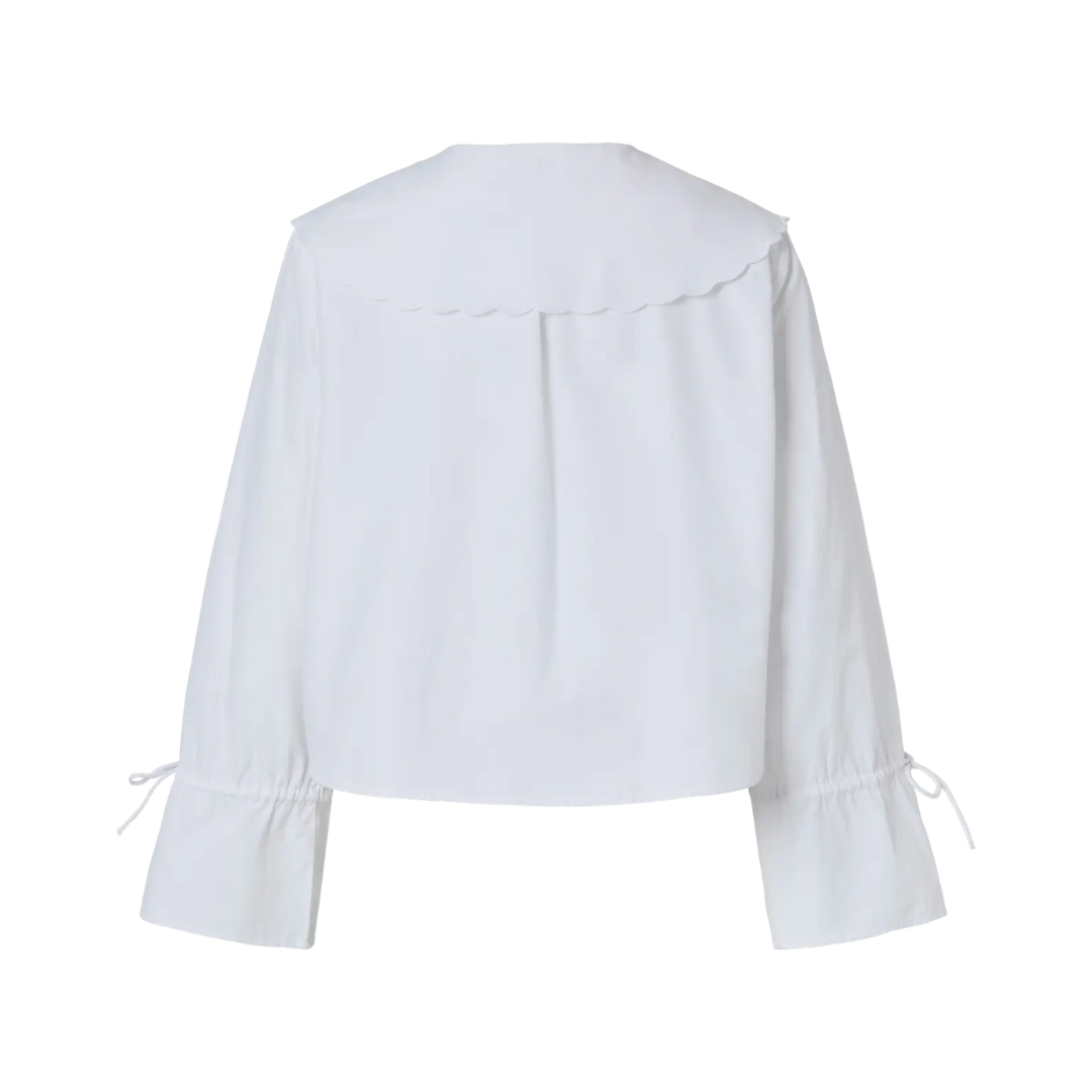 PIECES - SKJORTE - FETINA COLLAR 17161479 - BRIGHT WHITE