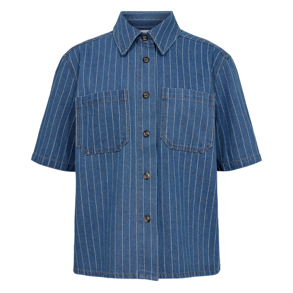 NÜMPH - SKJORTE - LUCIE 705597 - DARK BLUE DENIM