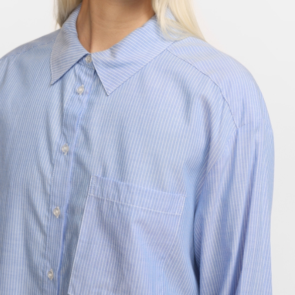 SOFT REBELS - SKJORTE - VERONICA SR125-705 - STRIPED SNOW/WHITE/ULTRAMARINE