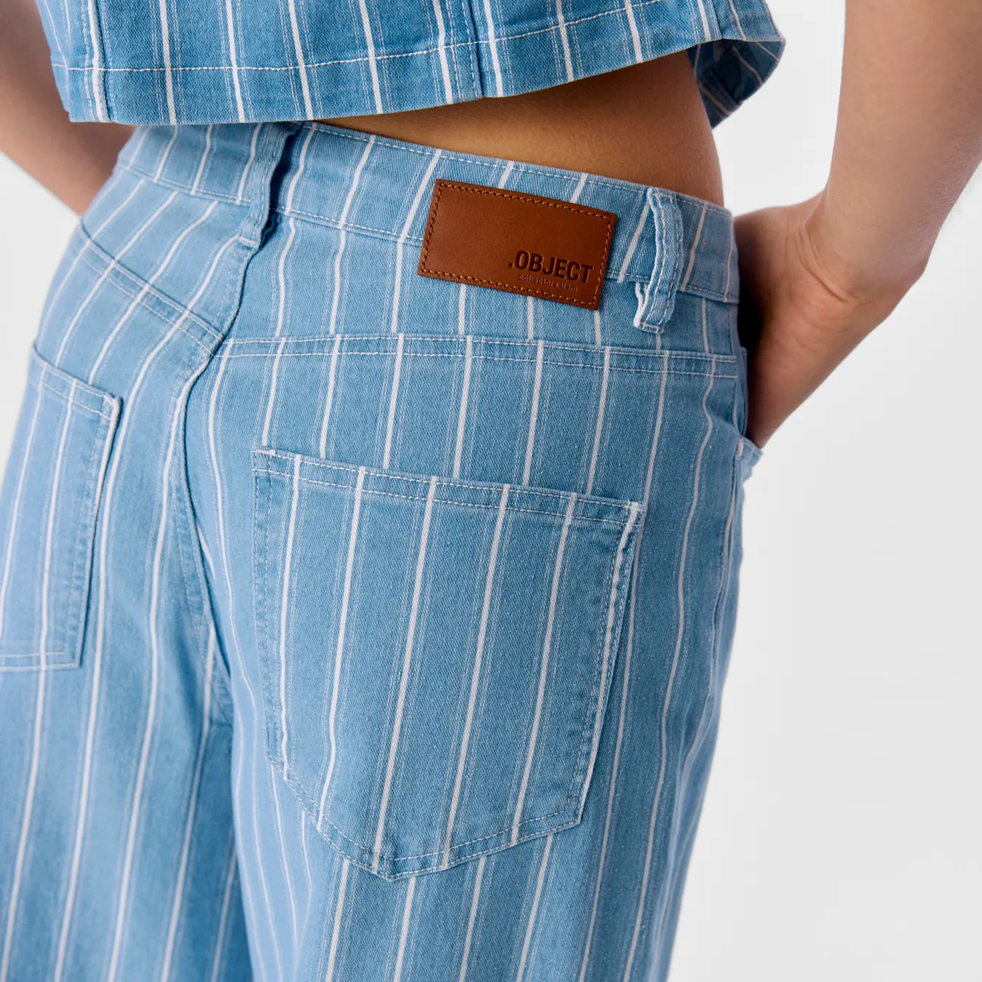 OBJECT - JEANS - MOJI MOLLIE 23046420 - LIGHT BLUE DENIM/WHITE