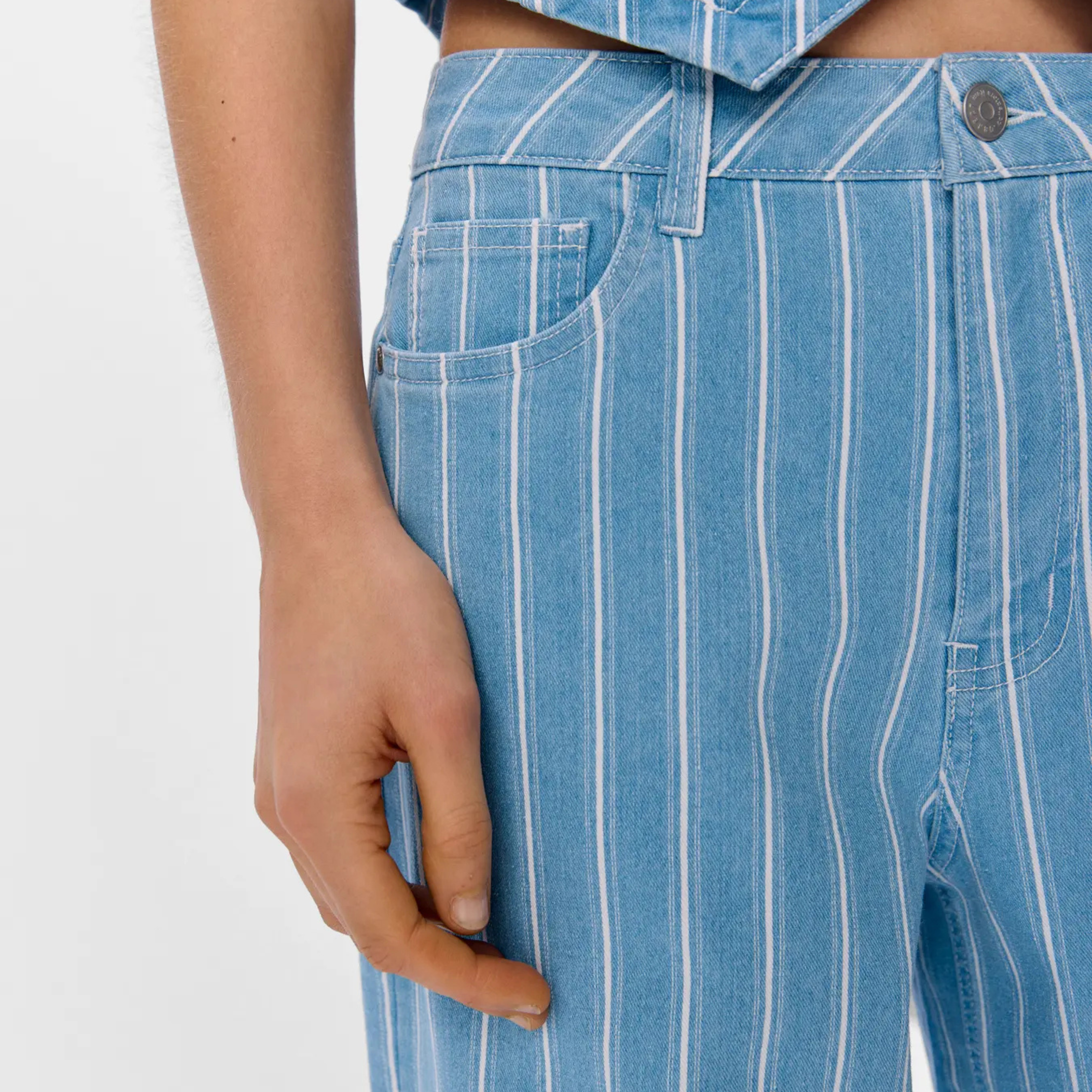 OBJECT - JEANS - MOJI MOLLIE 23046420 - LIGHT BLUE DENIM/WHITE