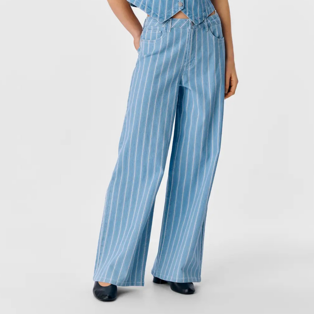 OBJECT - JEANS - MOJI MOLLIE 23046420 - LIGHT BLUE DENIM/WHITE