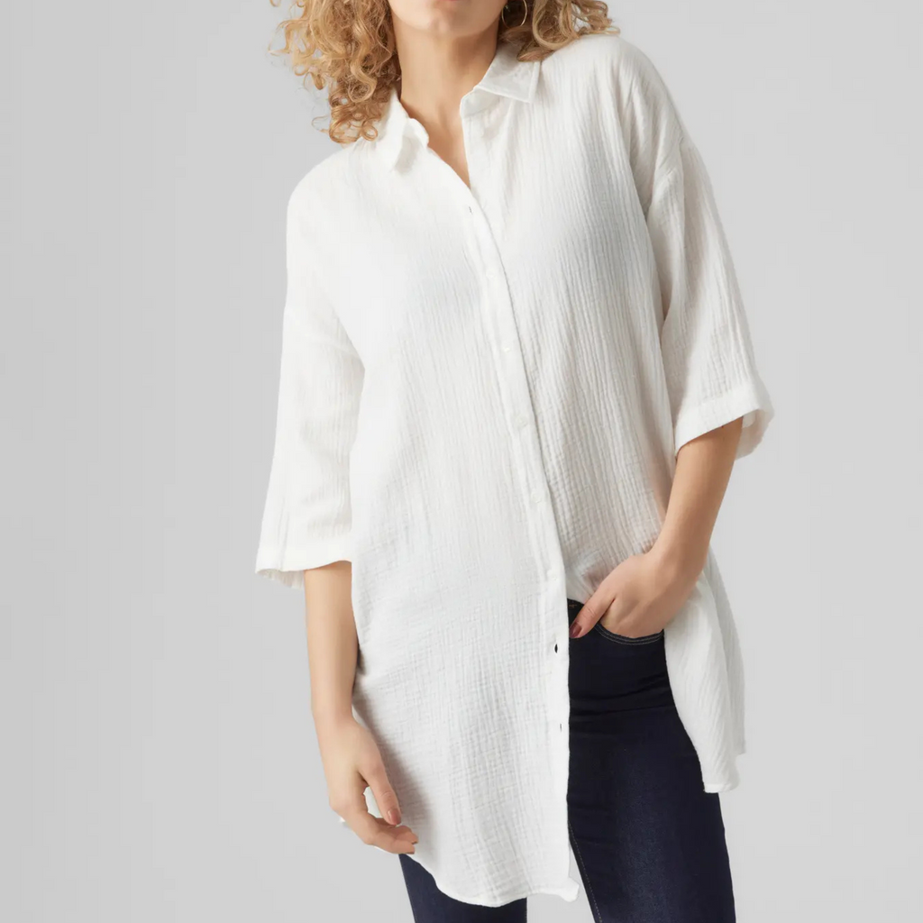VERO MODA - SKJORTE - NATALI 10279688 - SNOW WHITE