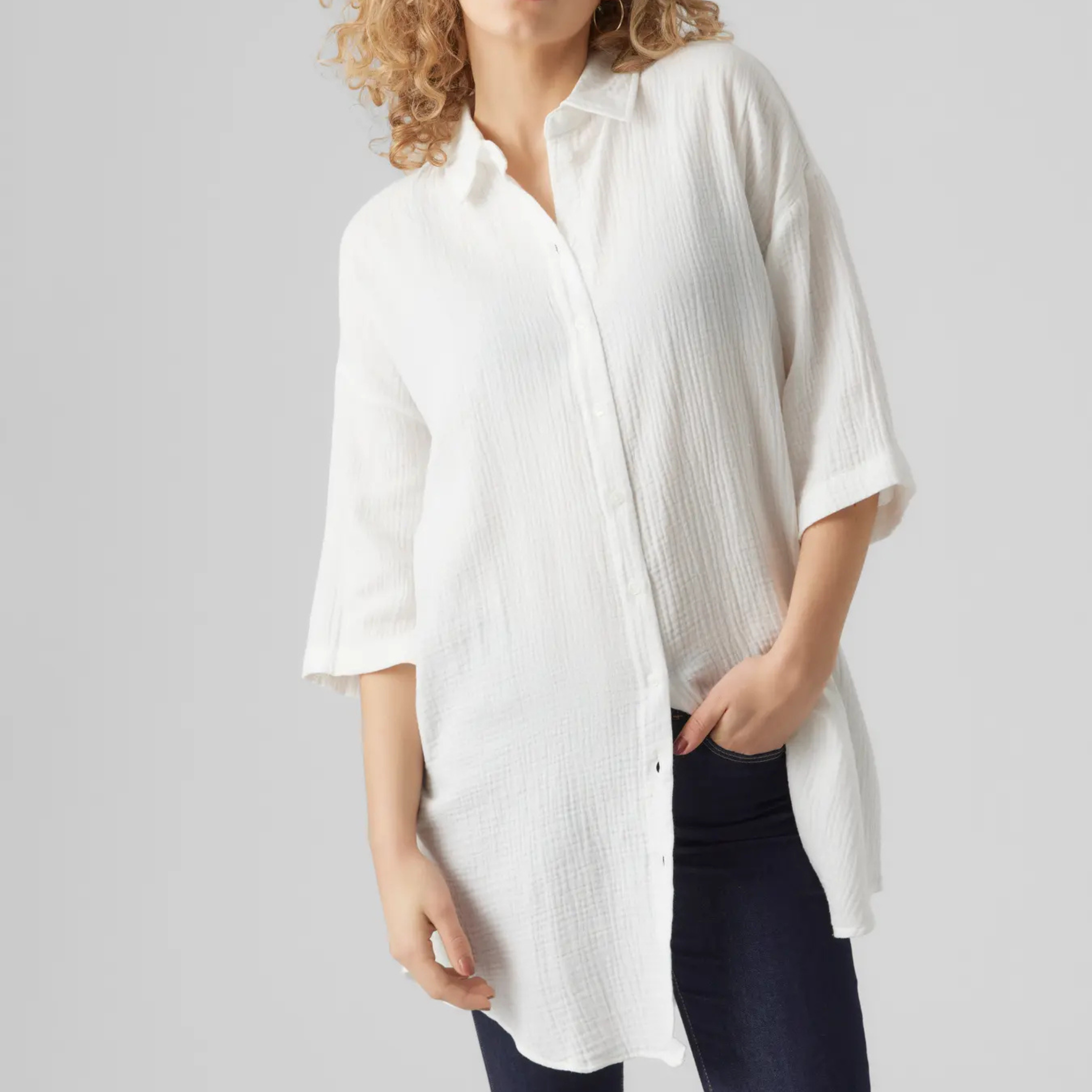 VERO MODA - SKJORTE - NATALI 10279688 - SNOW WHITE