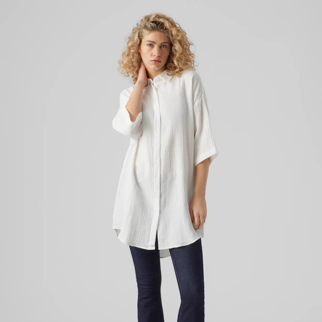VERO MODA - SKJORTE - NATALI 10279688 - SNOW WHITE