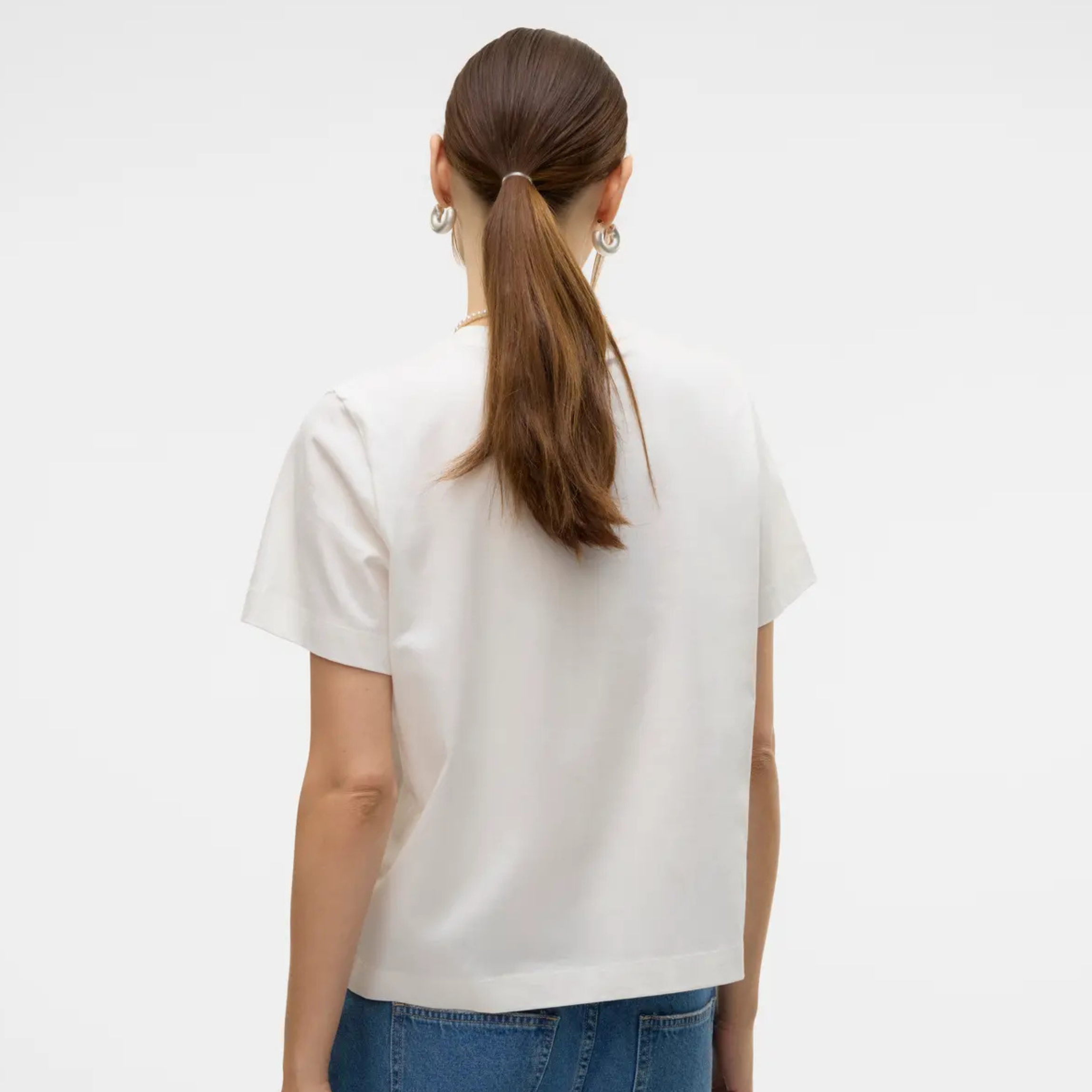 VERO MODA - T-SHIRT - SOLVEI METTE 10325318 - SNOW WHITE PRINT/HEARTS