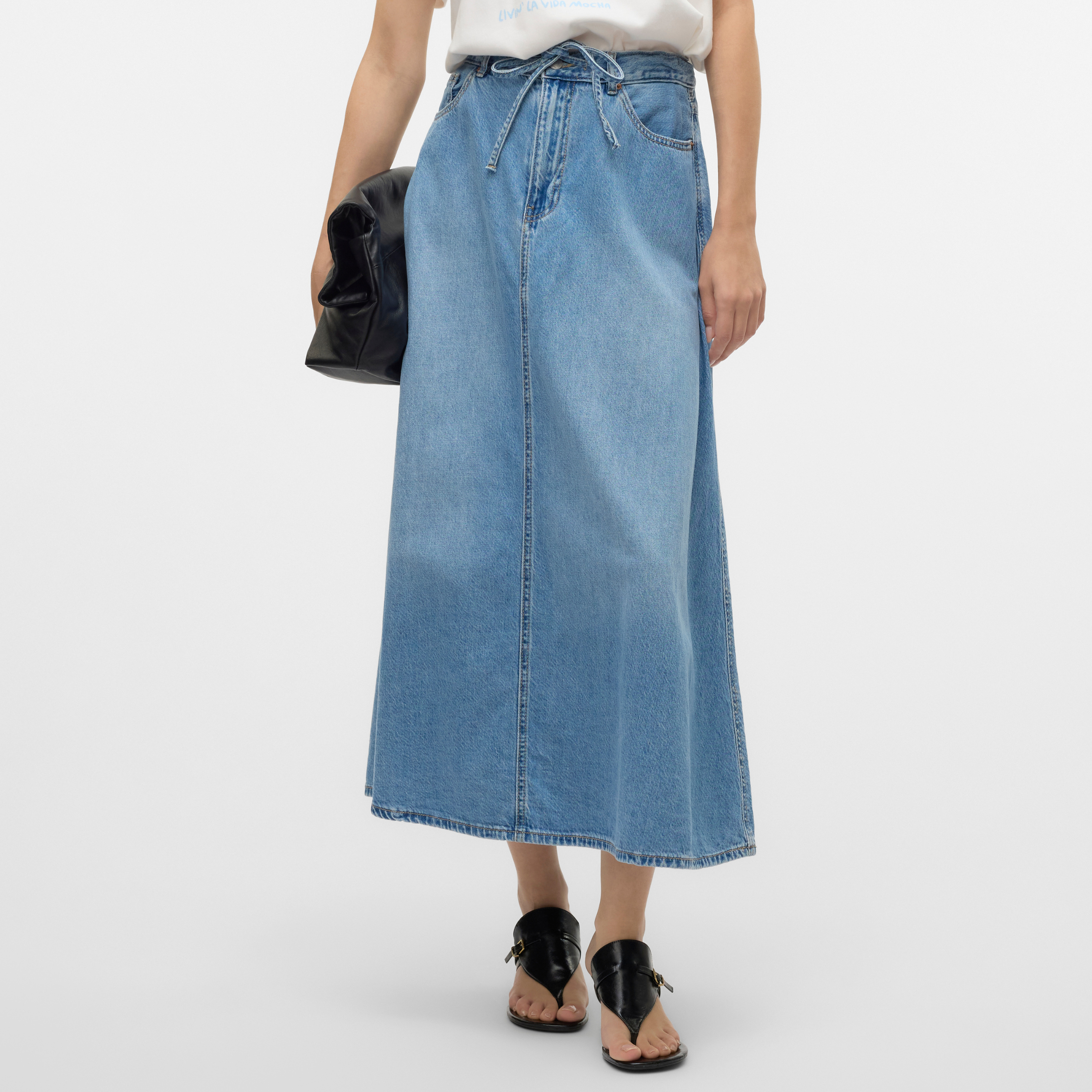 VERO MODA - NEDERDEL - HILLA 10326711 - LIGHT BLUE DENIM