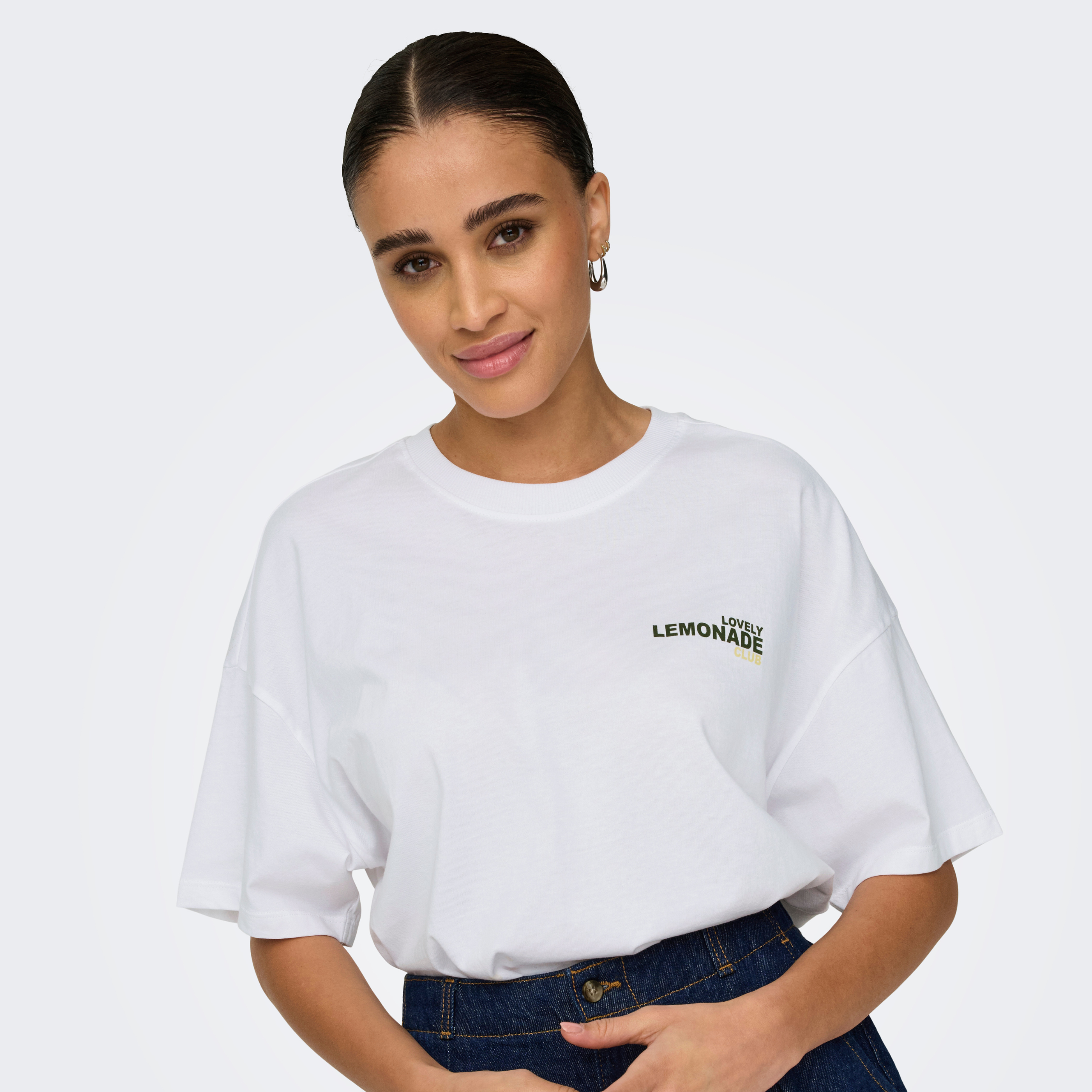 ONLY - T-SHIRT - VIVVI 15346761 - BRIGHT WHITE/LEMONADE