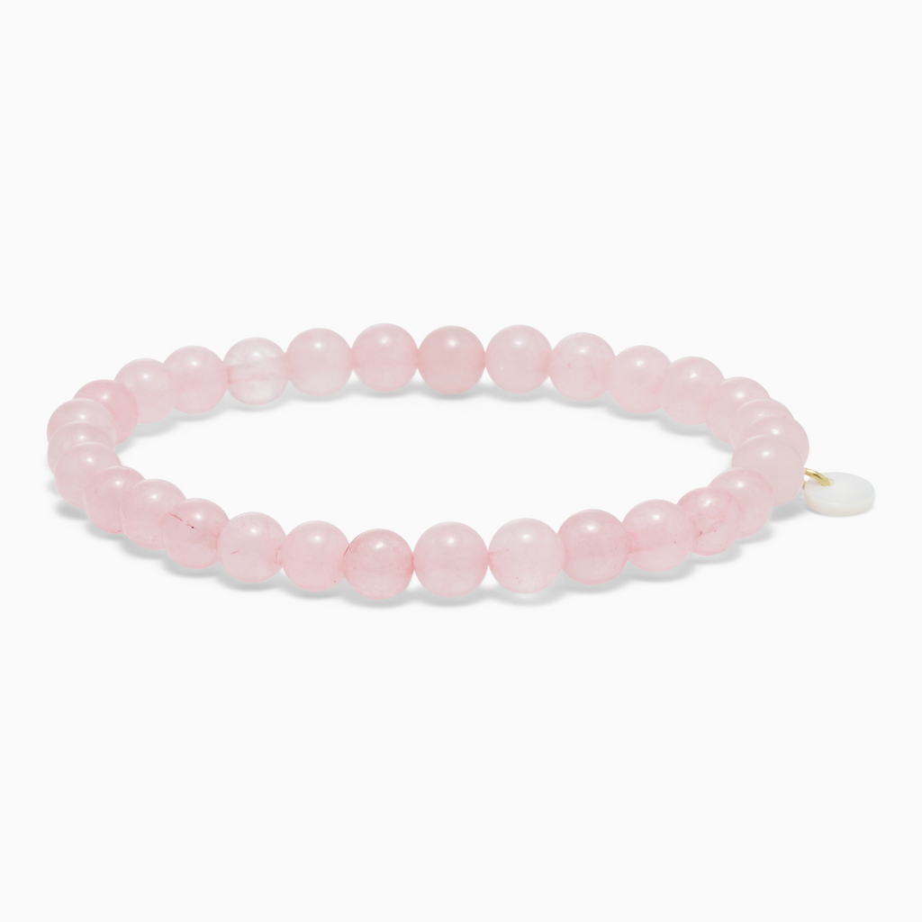 SOÏ - KRYSTAL ARMBÅND - ROSAKVARTS 6 MM.