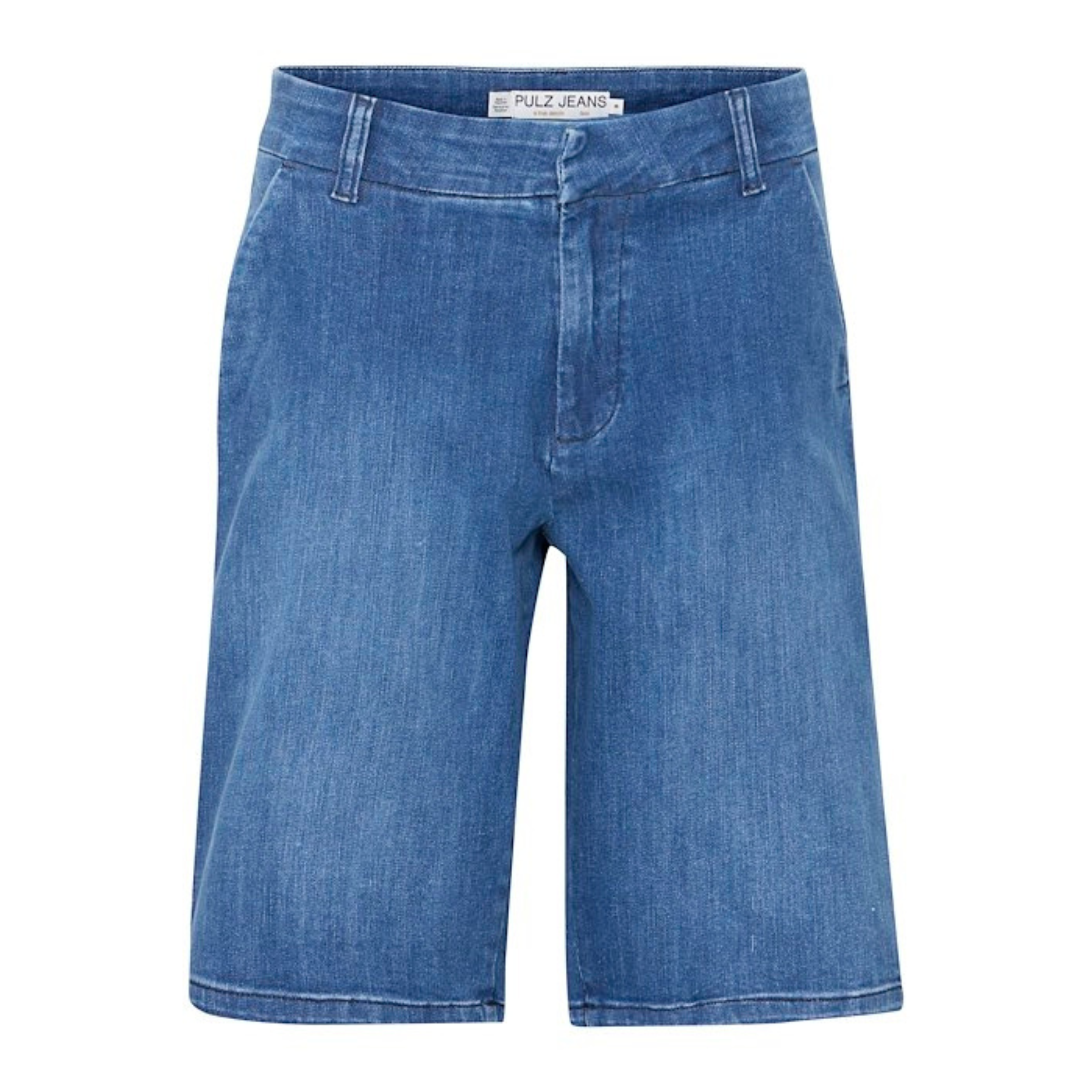 PULZ - CHINO SHORTS - KATJA 50209042 - MEDIUM BLUE DENIM