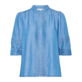 PULZ - SKJORTE - GAJA 50208936 - MEDIUM BLUE DENIM