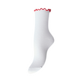 PIECES - STRØMPE - AFIA CONTRAST FRILL 17160900 - GOJI BERRY