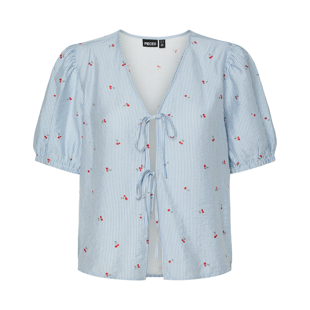 PIECES - BLUSE - FIONNA 17158861 - LICHEN BLUE CHERRY