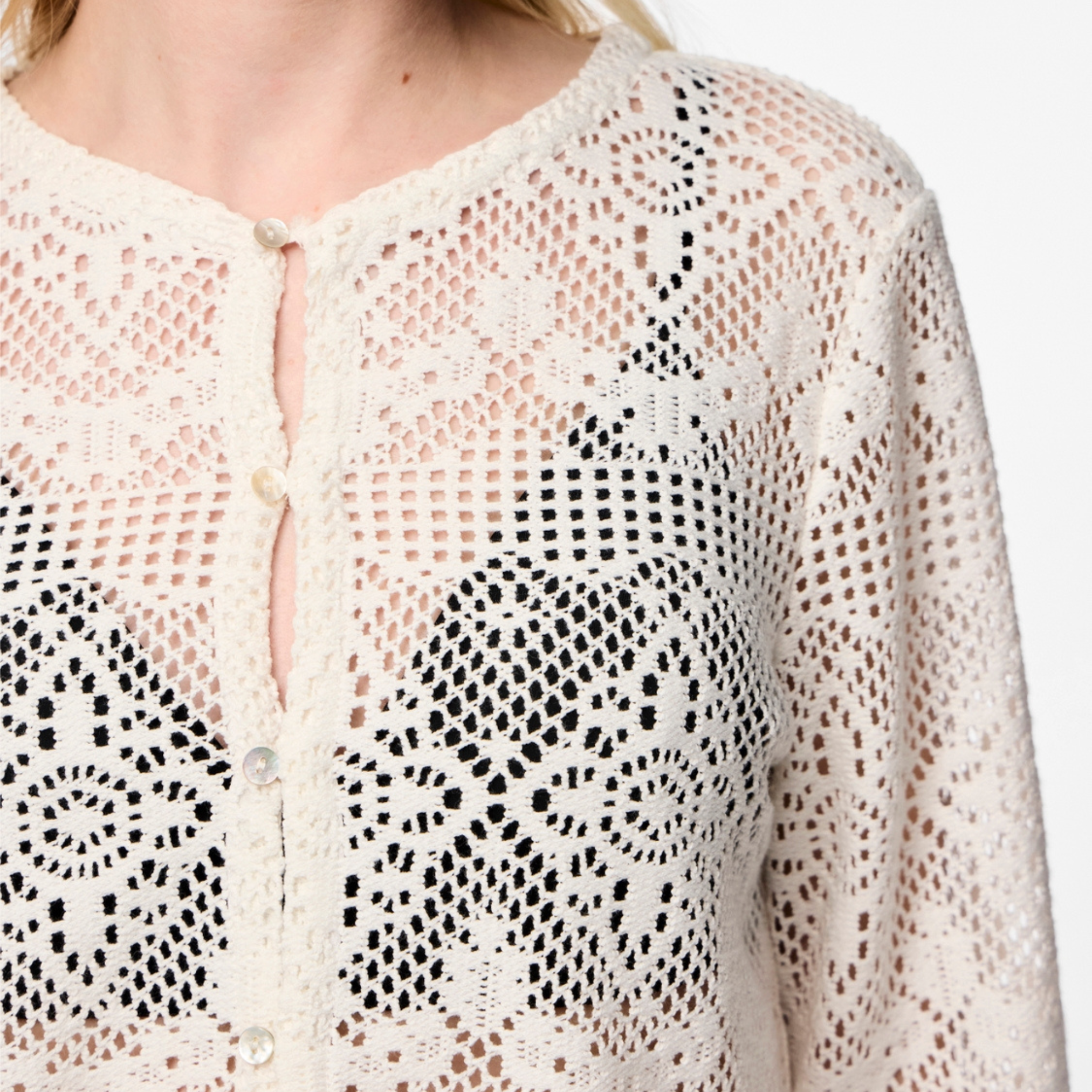 PIECES - CARDIGAN - KADDI 17151088 - CLOUD DANCER