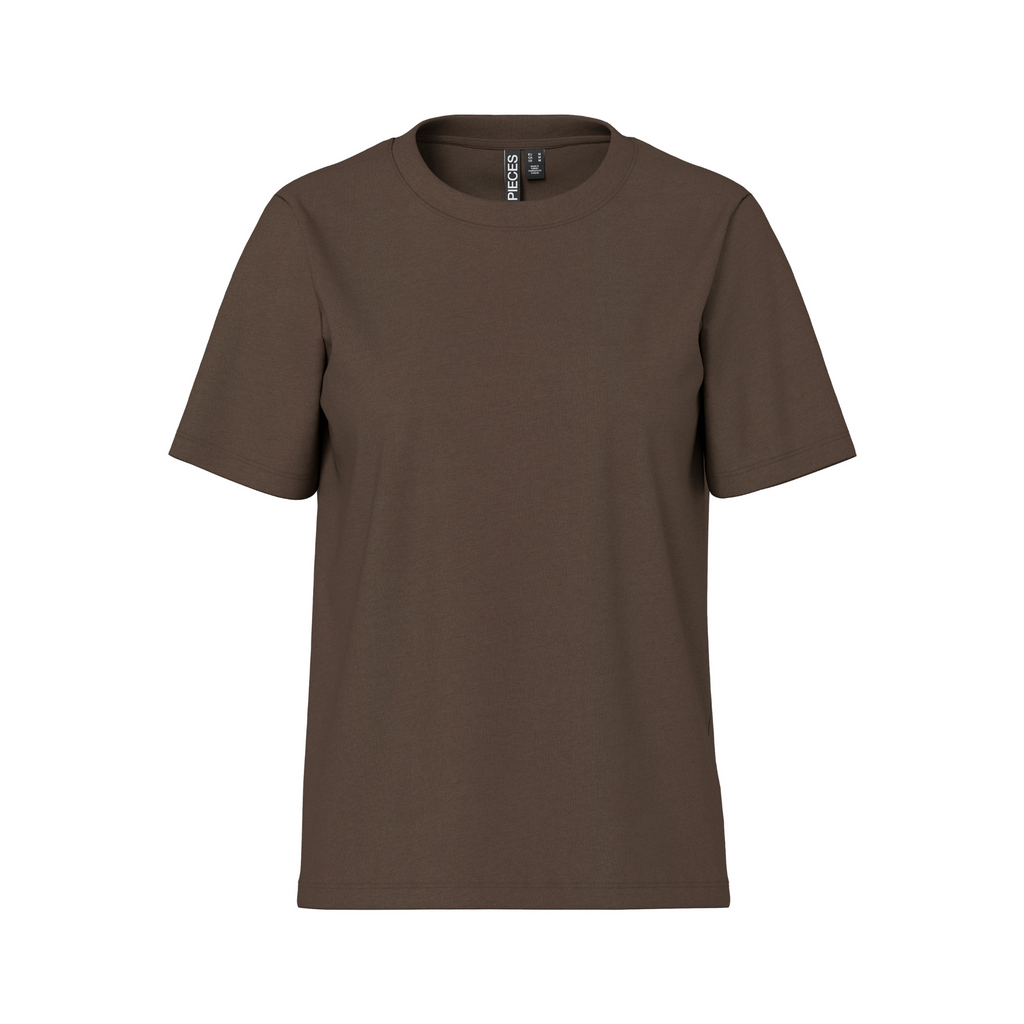 PIECES - T-SHIRT - RIA SOLID 17140802 - HOT FUGDE