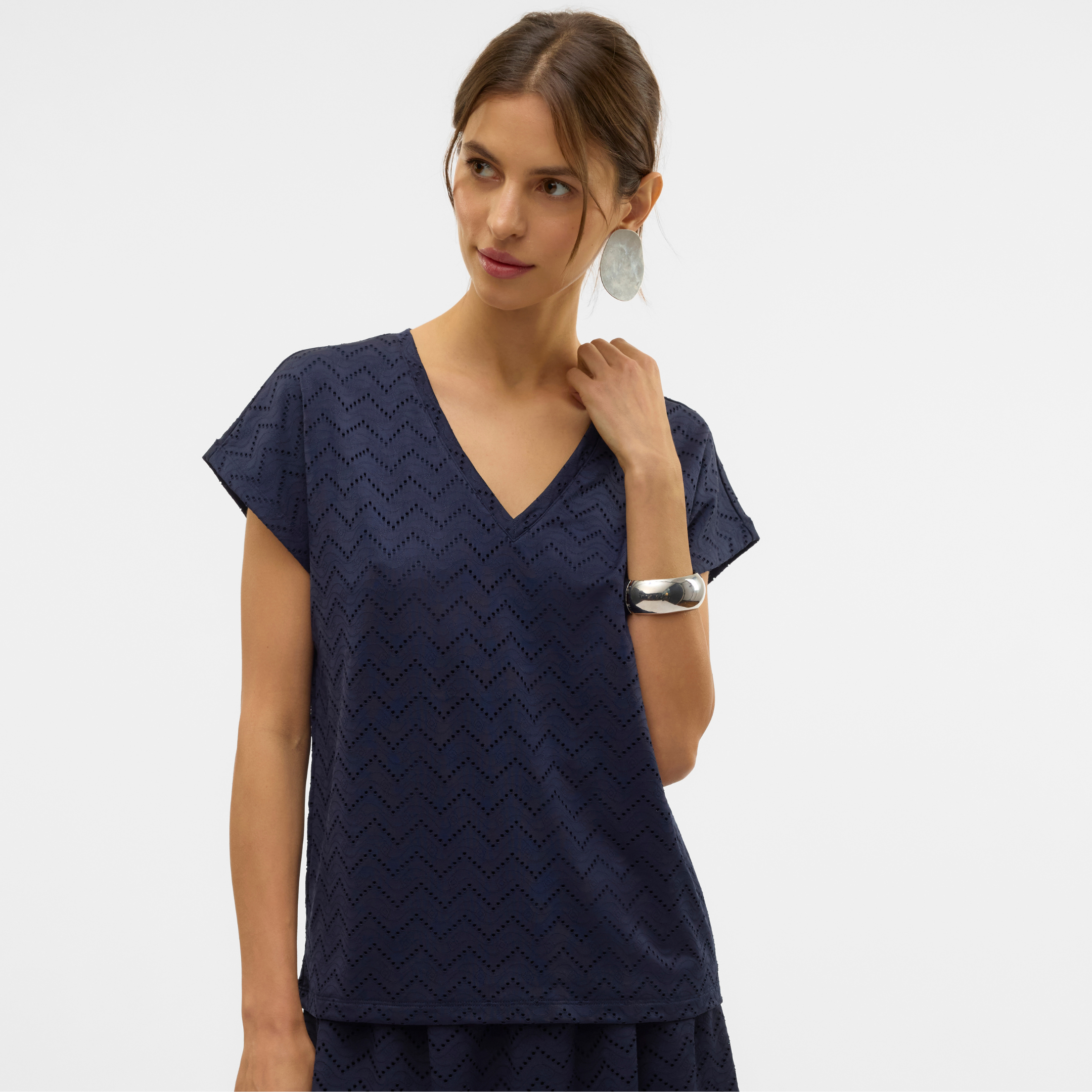 VERO MODA - T-SHIRT - THAS 10328120 - NAVY BLAZER
