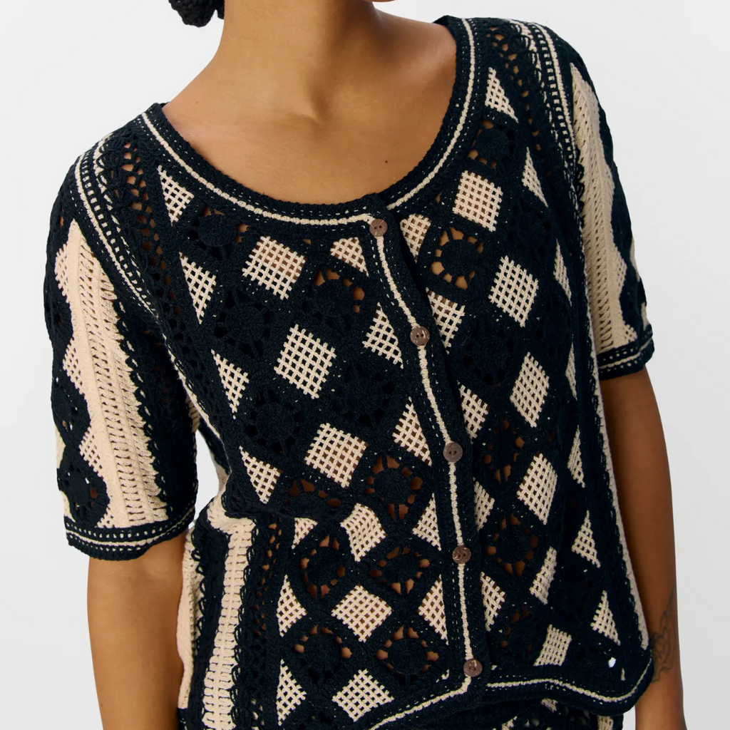 OBJECT - CARDIGAN - WASILA 23046323 - SANDSHELL/BLACK