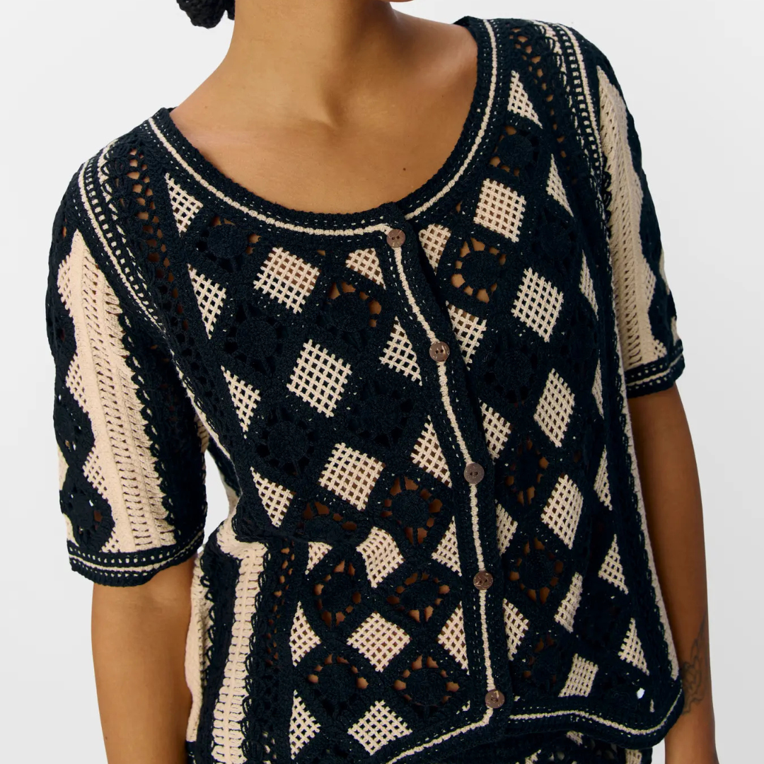 OBJECT - CARDIGAN - WASILA 23046323 - SANDSHELL/BLACK