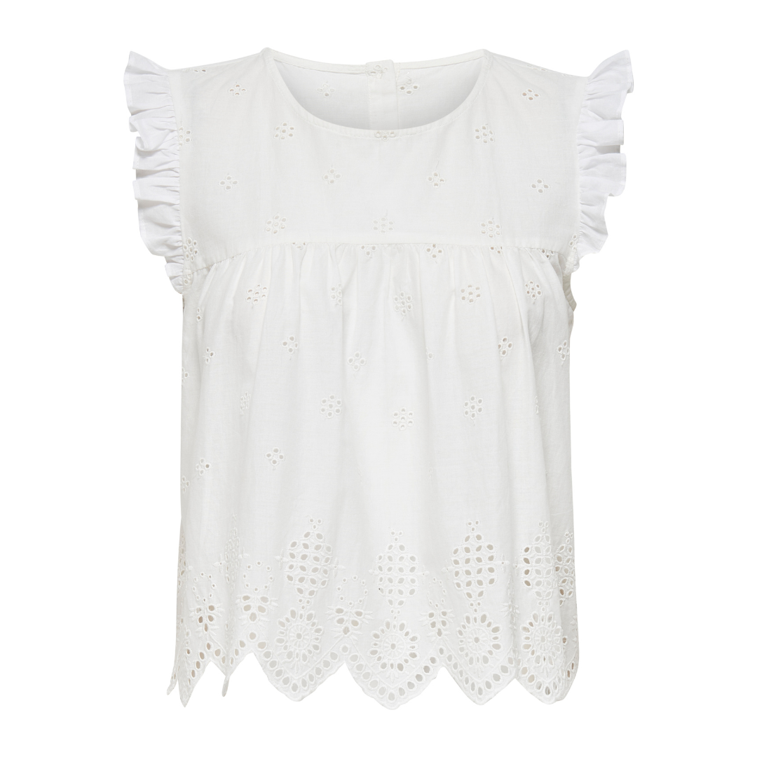 ONLY - TOP - SILLA FRILL 15213398 - CLOUD DANCER
