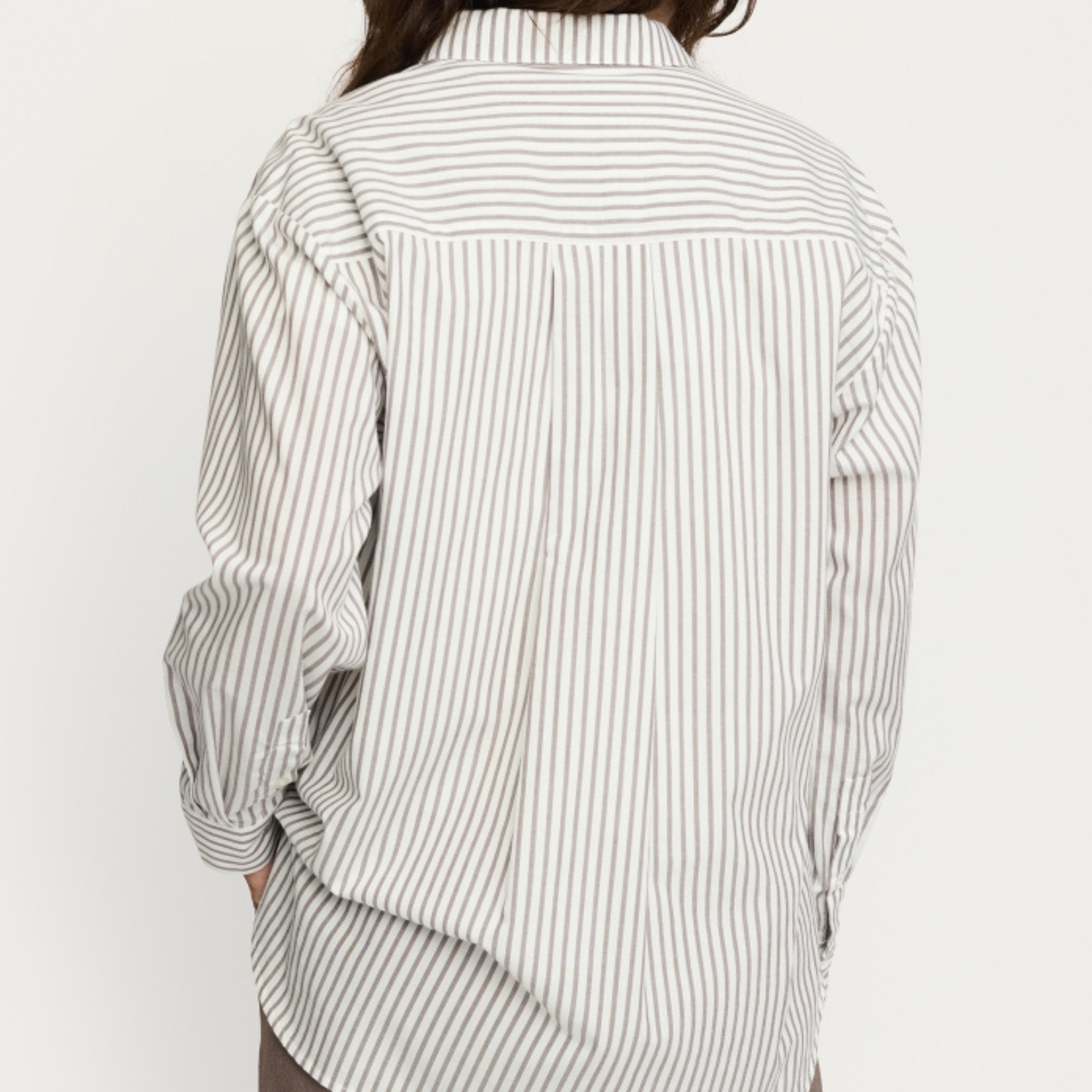 SOFT REBELS - SKJORTE - VERONICA SR125-705 - STRIPED SNOW/WHITE/COFFEE QUARTZ
