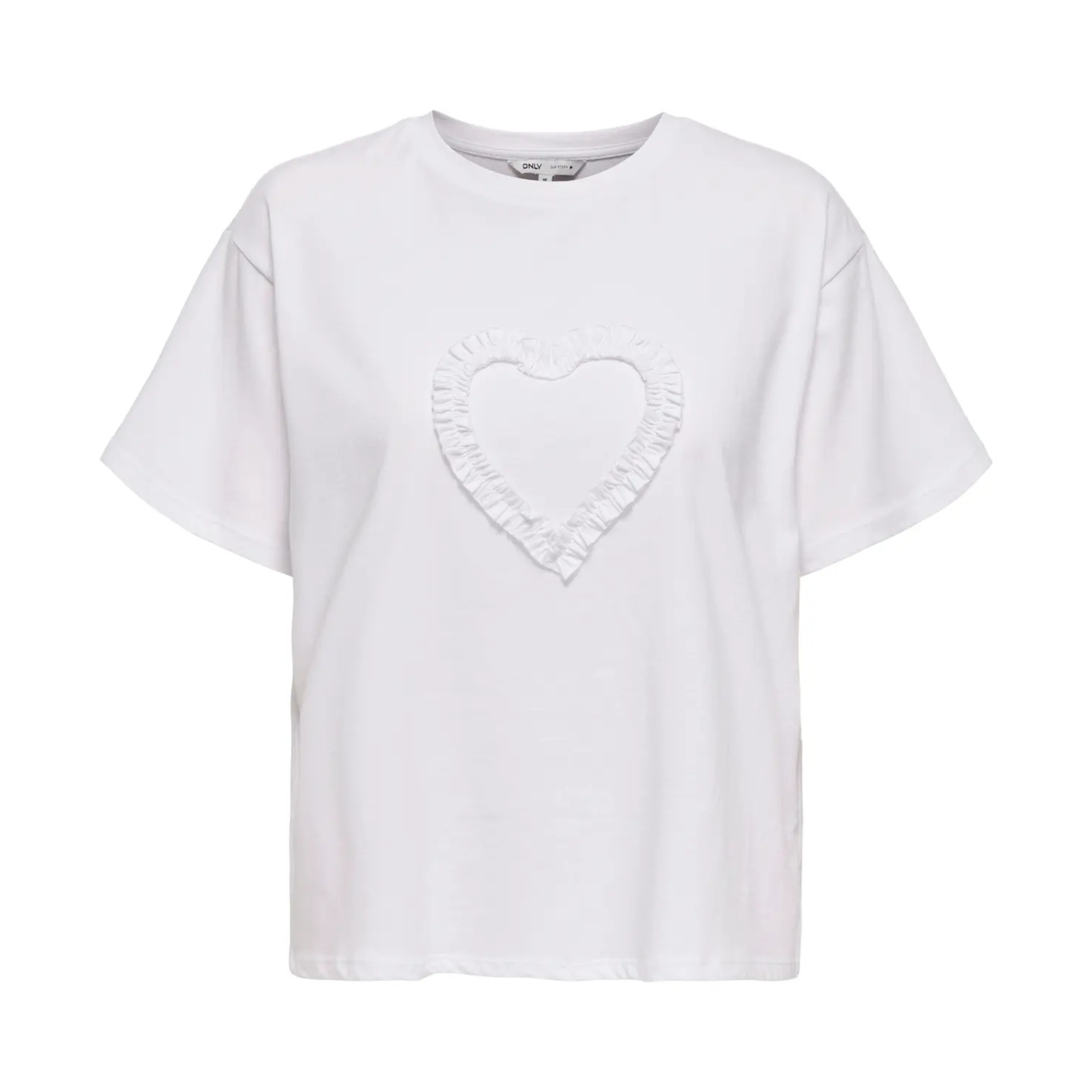 ONLY - T-SHIRT - ZAMMY 15365527 - WHITE HEART