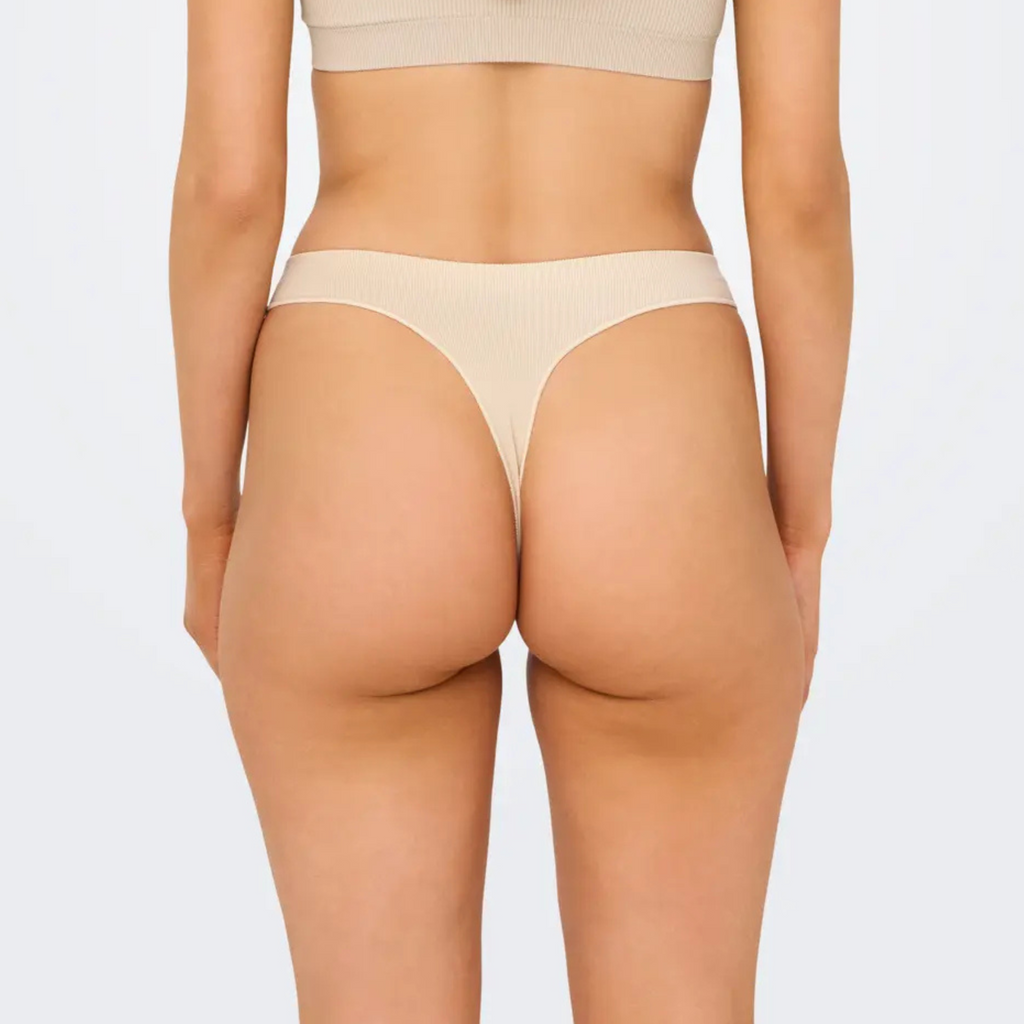 ONLY - 3-PAK G-STRENG - VICKY RIB SEAMLESS 15255203 - PEACH TAFFY