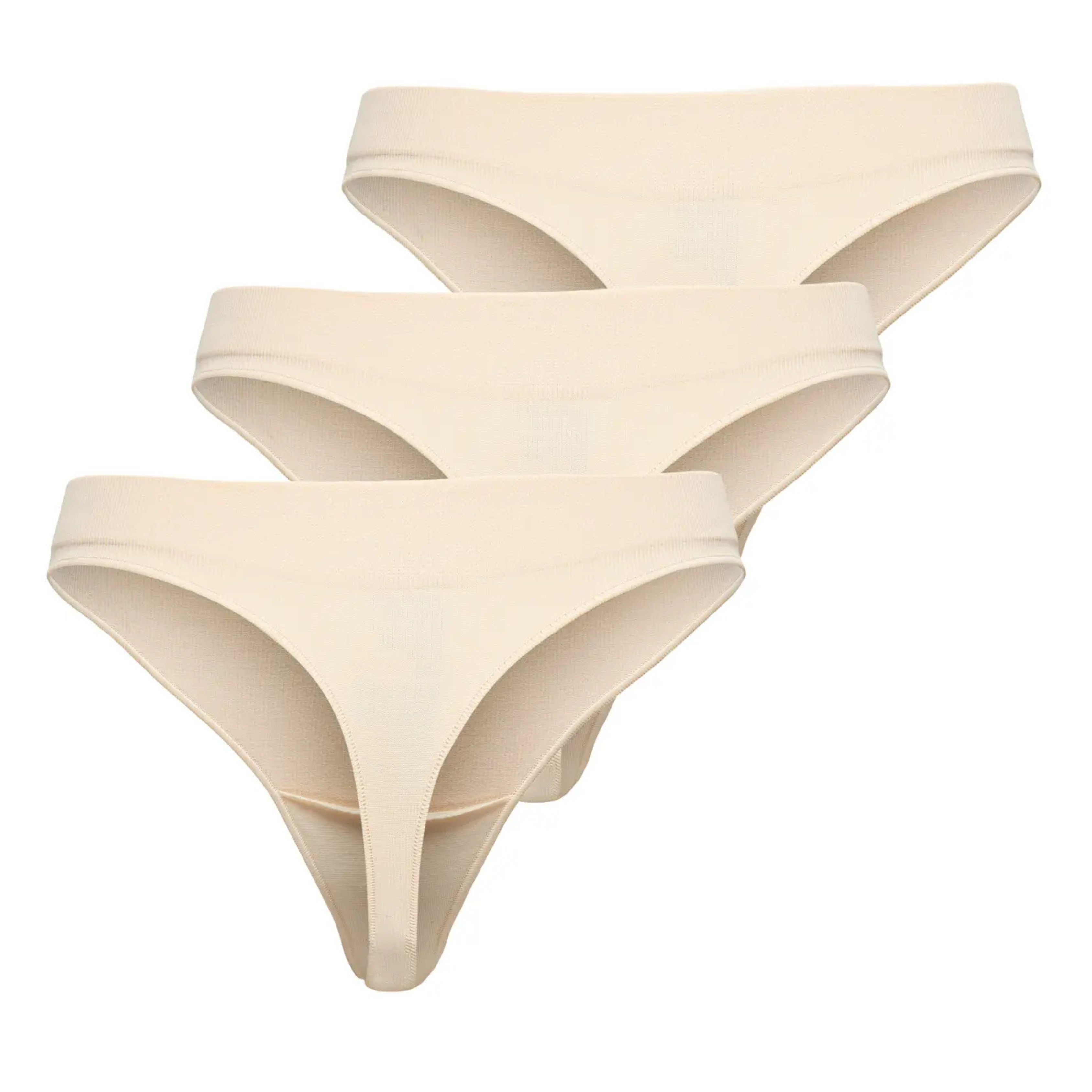 ONLY - 3-PAK G-STRENG - VICKY RIB SEAMLESS 15255203 - PEACH TAFFY