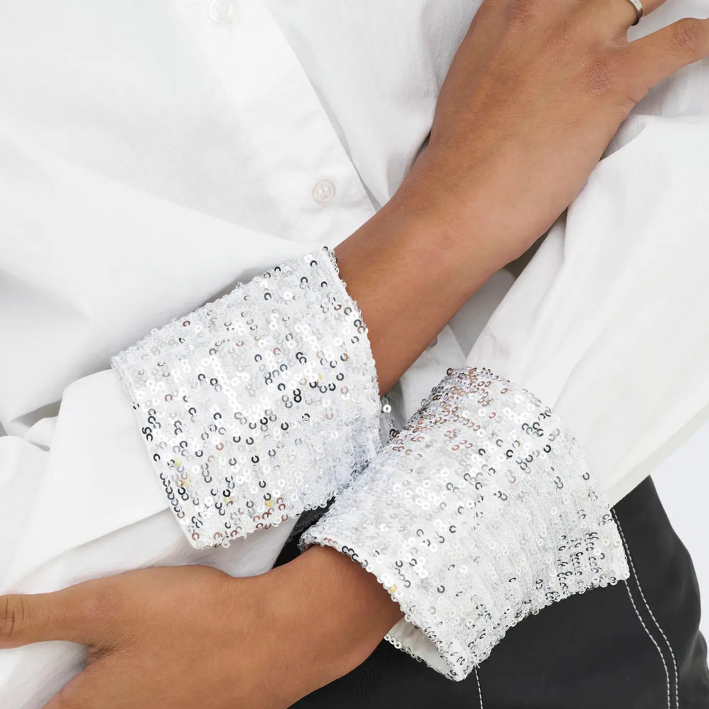 ONLY - SKJORTE - PANAMA 15355828 - BRIGHT WHITE/SEQUINS