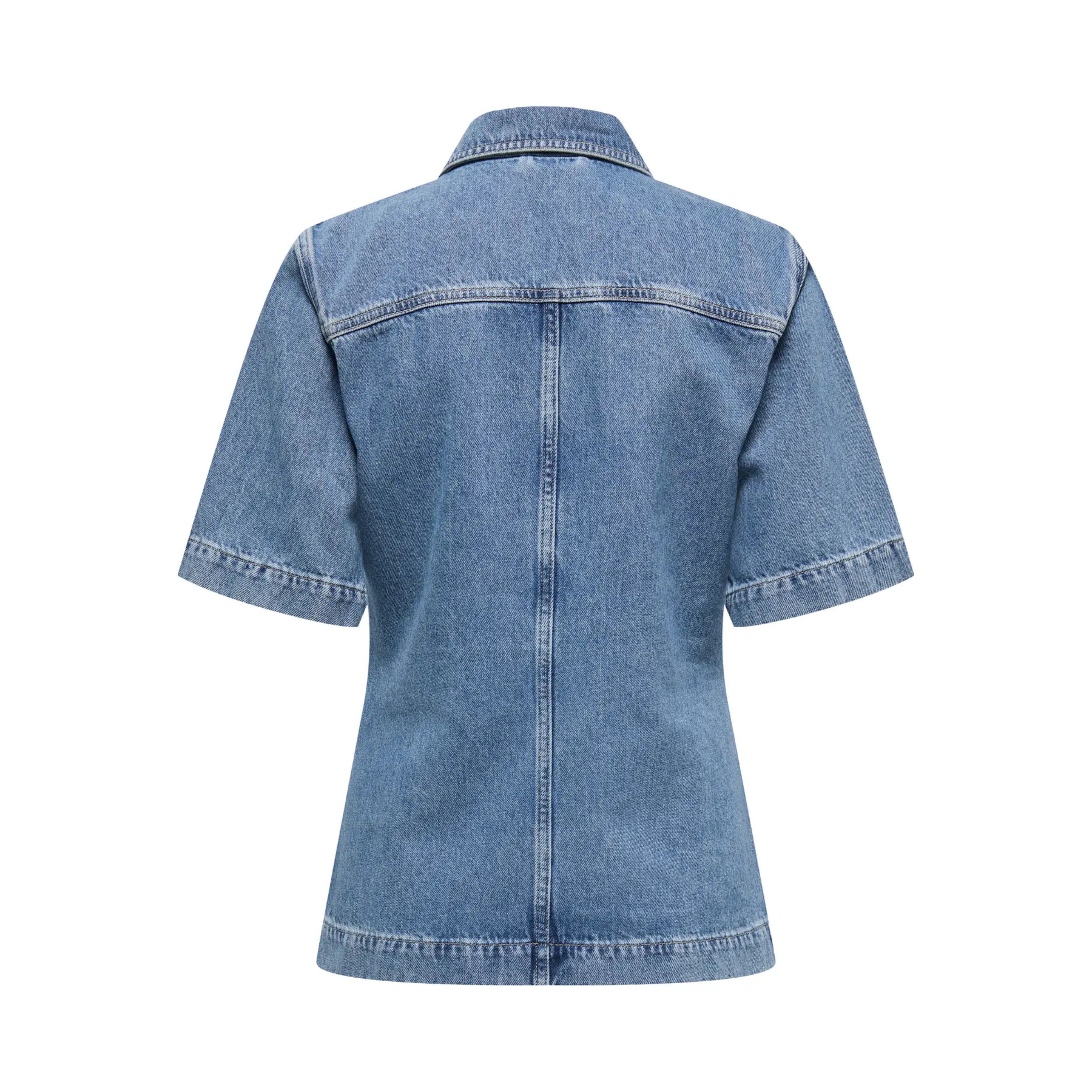 ONLY - SKJORTE - THALIA FITTED 15359076 - MEDIUM BLUE DENIM