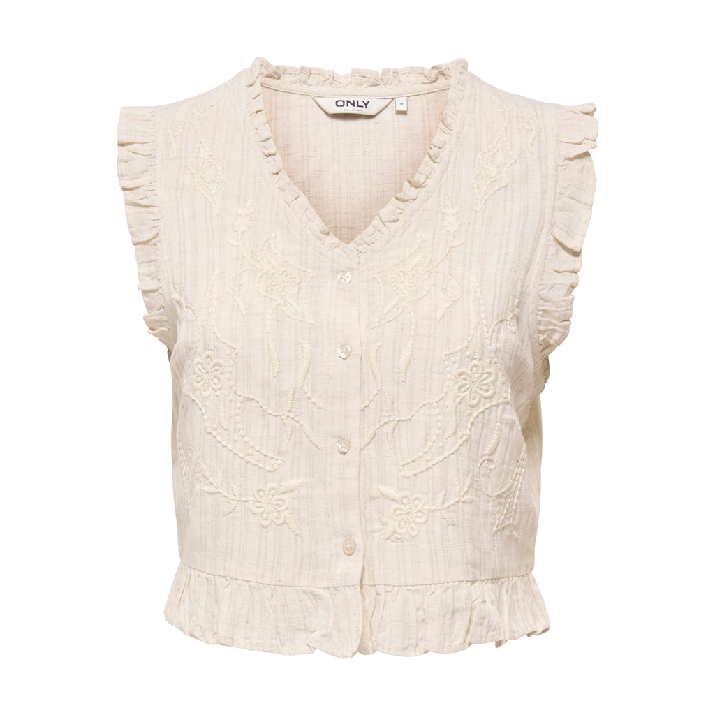 ONLY - TOP - ELLIE 15372420 - PUMICE STONE