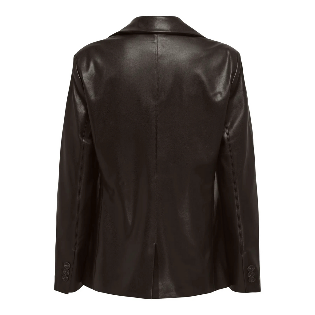 ONLY - BLAZER - VERONA FAUX LEATHER 15350362 - CHOCOLATE TORTE