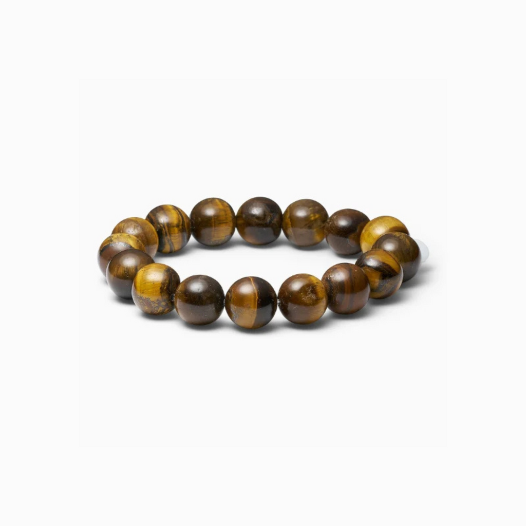 SOÏ - KRYSTAL ARMBÅND - CHUNKY TIGER EYE 12 MM.