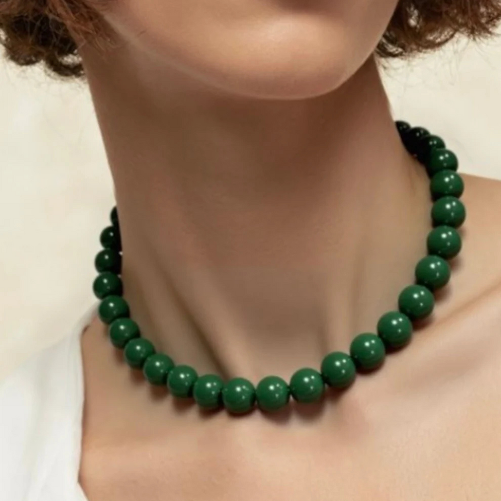 SOÏ - KRYSTAL HALSKÆDE - FARO - CHUNKY GRØN JADE