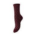PIECES - GLIMMERSTRØMPE - SEBBY 17094859 - TAWNY PORT/SMALL DOTS IN PINK-A-BOO