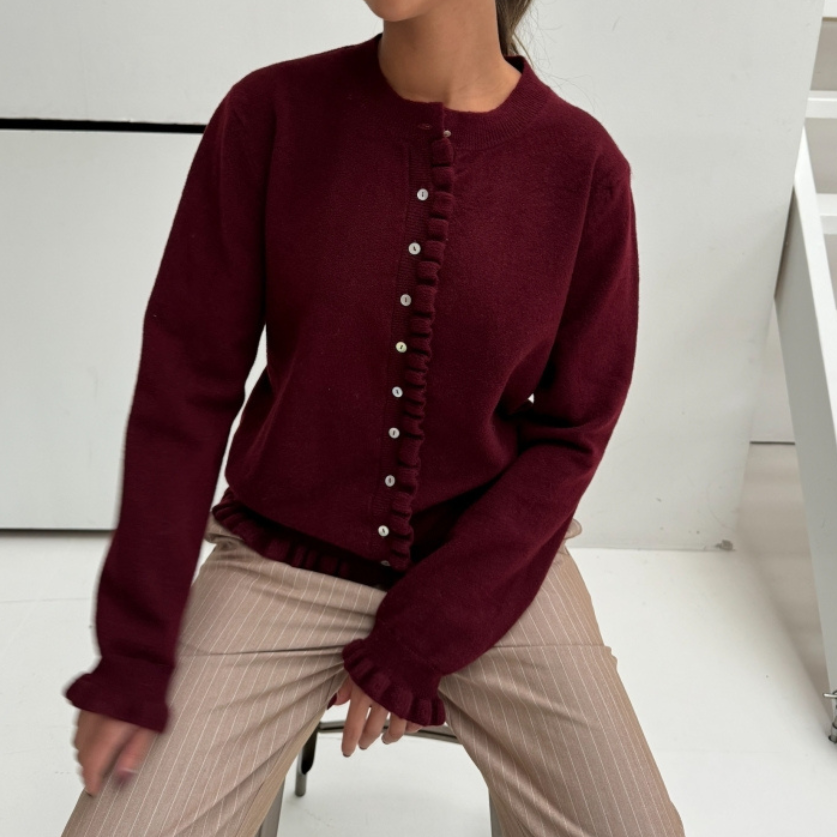 CONTINUE - CARDIGAN - SISSE 14896 - BORDEAUX
