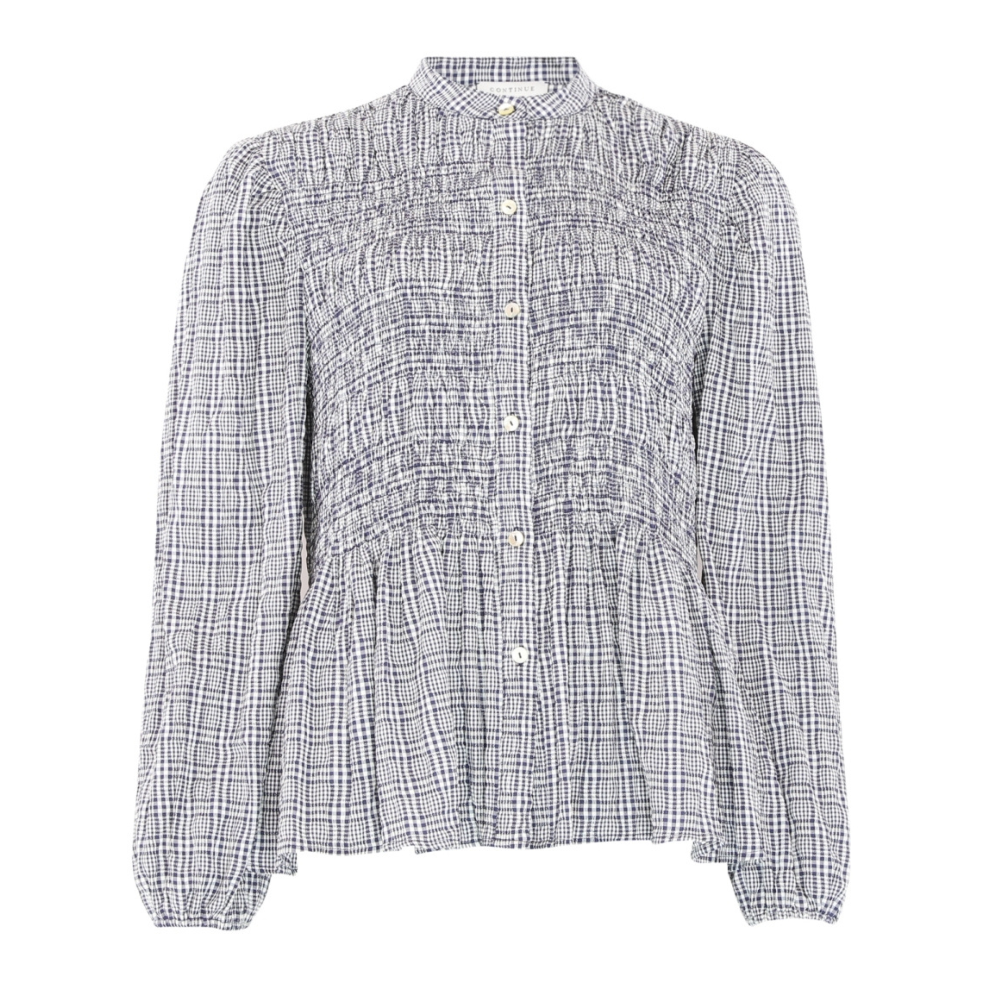 CONTINUE - SKJORTE - CHLOE SMOCK 14998 - BLUE CHECK