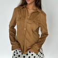 CONTINUE - SKJORTE - RONJA SUEDE 15031 - BROWN