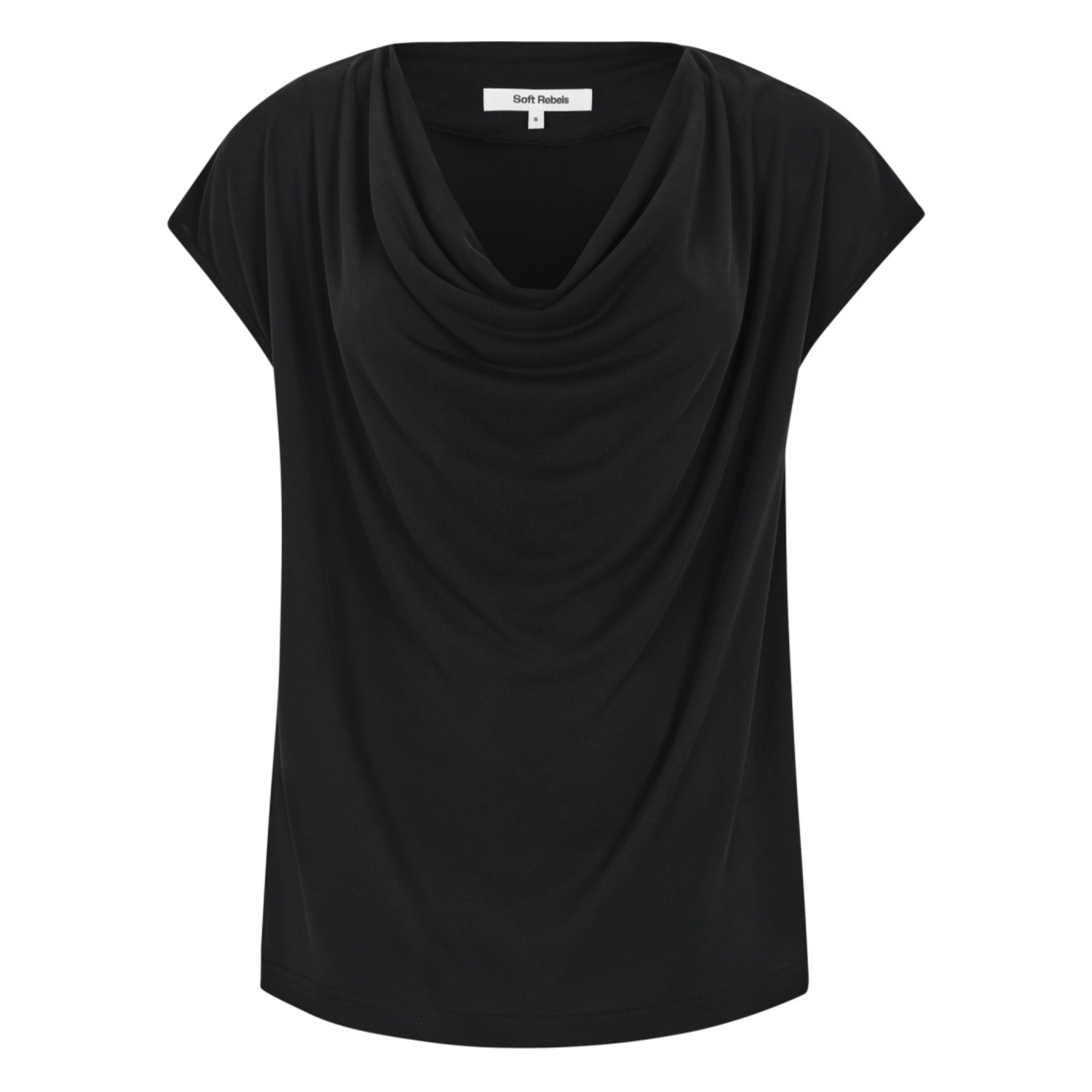 SOFT REBELS - TOP - ELLA DRAPED SR625-302 - SORT