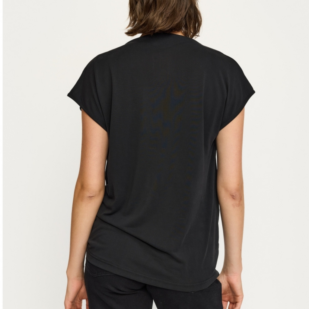 SOFT REBELS - TOP - ELLA DRAPED SR625-302 - SORT
