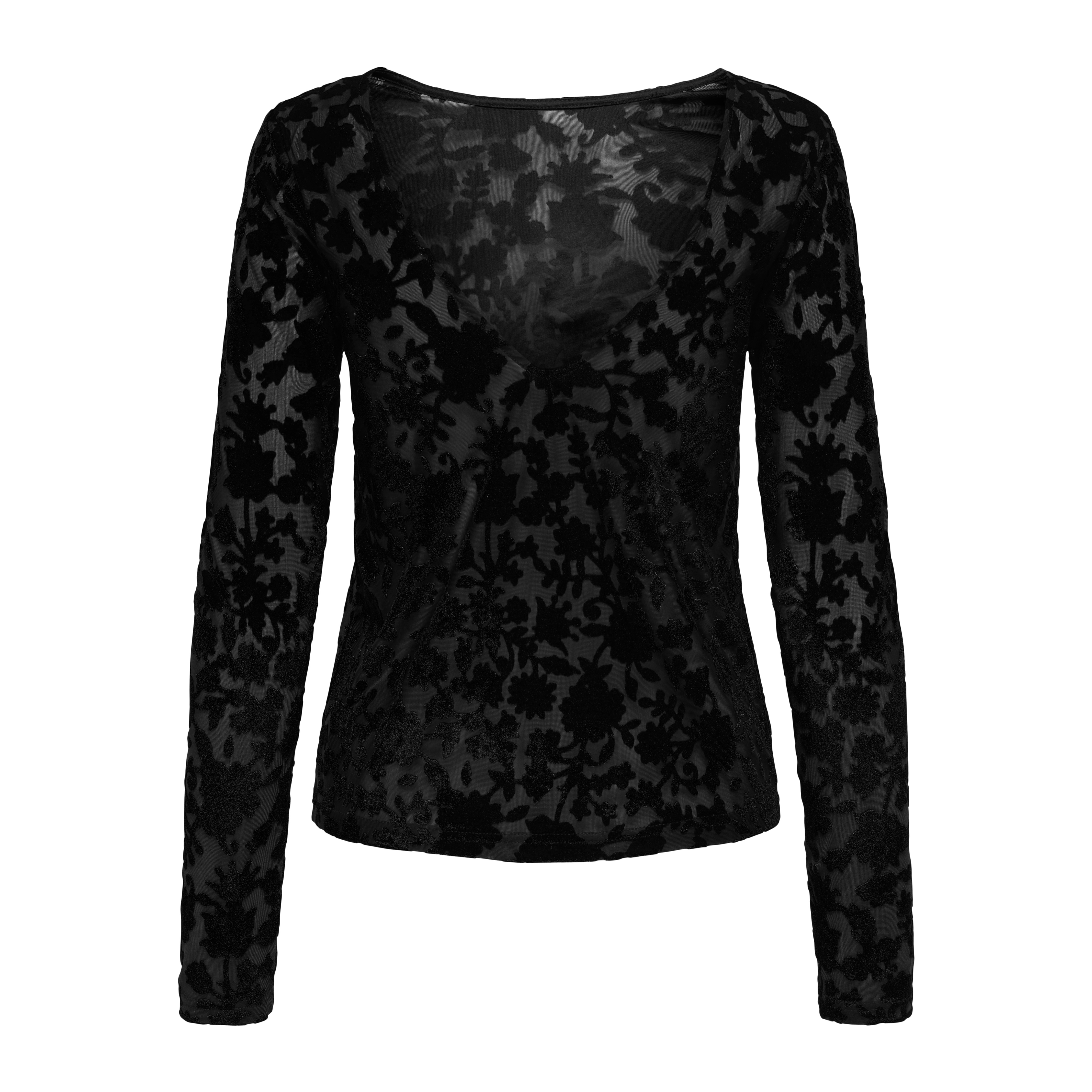 ONLY - BLUSE - THEA 15360314 - BLACK PARRY FLOWERS
