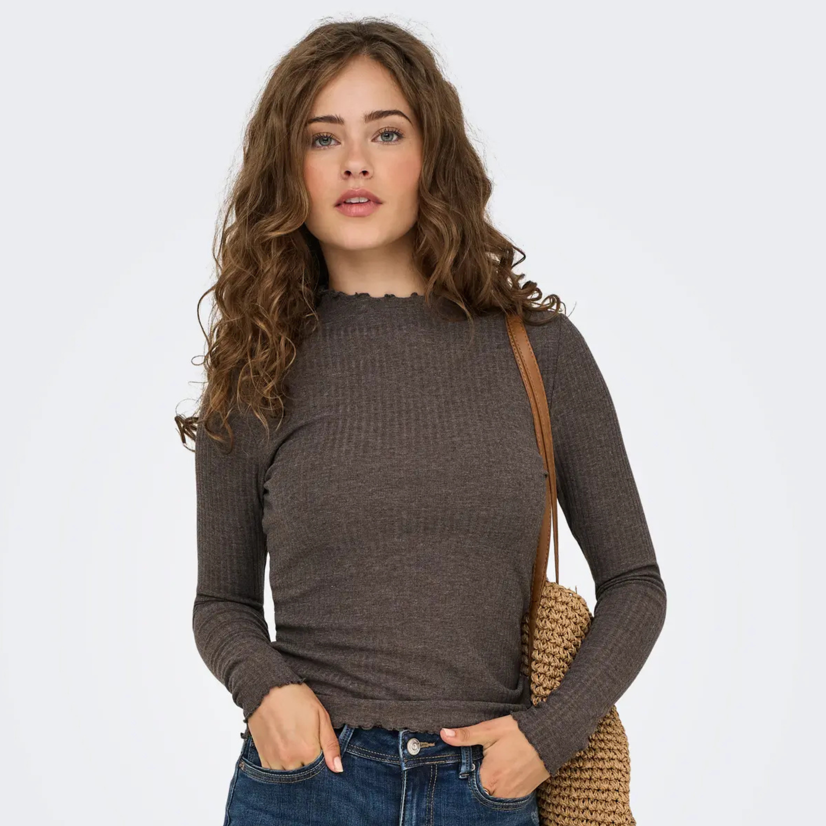 ONLY - BLUSE - EMMA 15180040 - JAVA DETAIL MELANGE