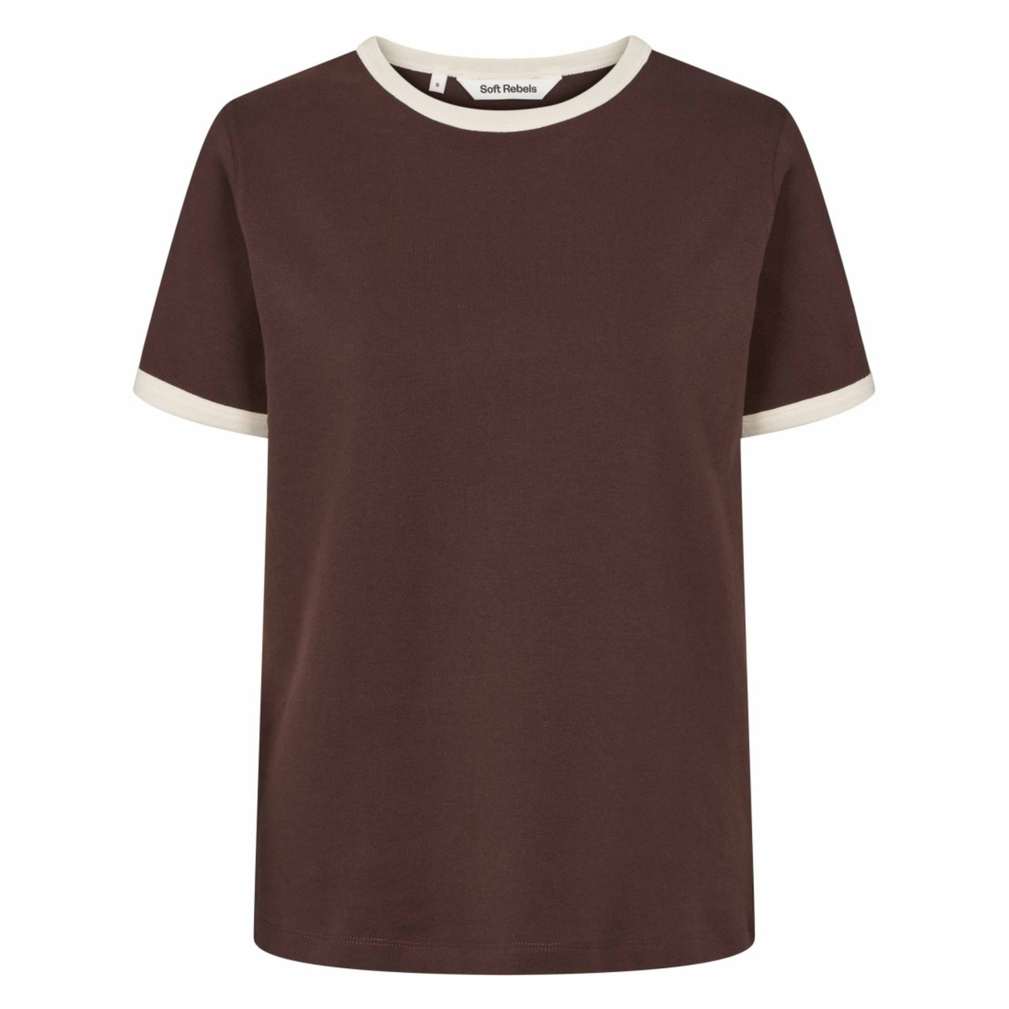 SOFT REBELS - T-SHIRT - HELLA CONTRAST SR525-315 - COFFEE BEAN